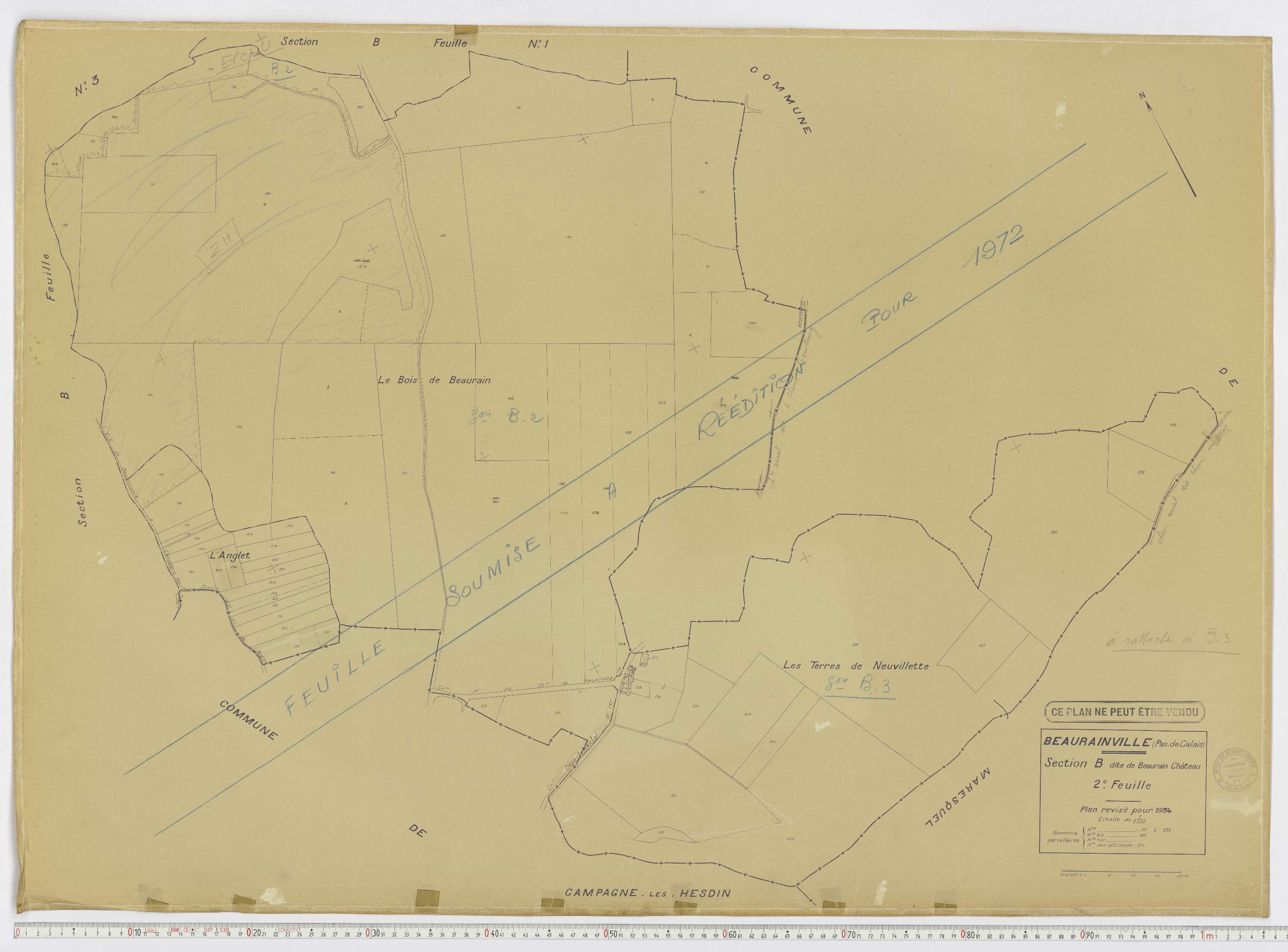 Beaurainville - Section B, feuille 2.