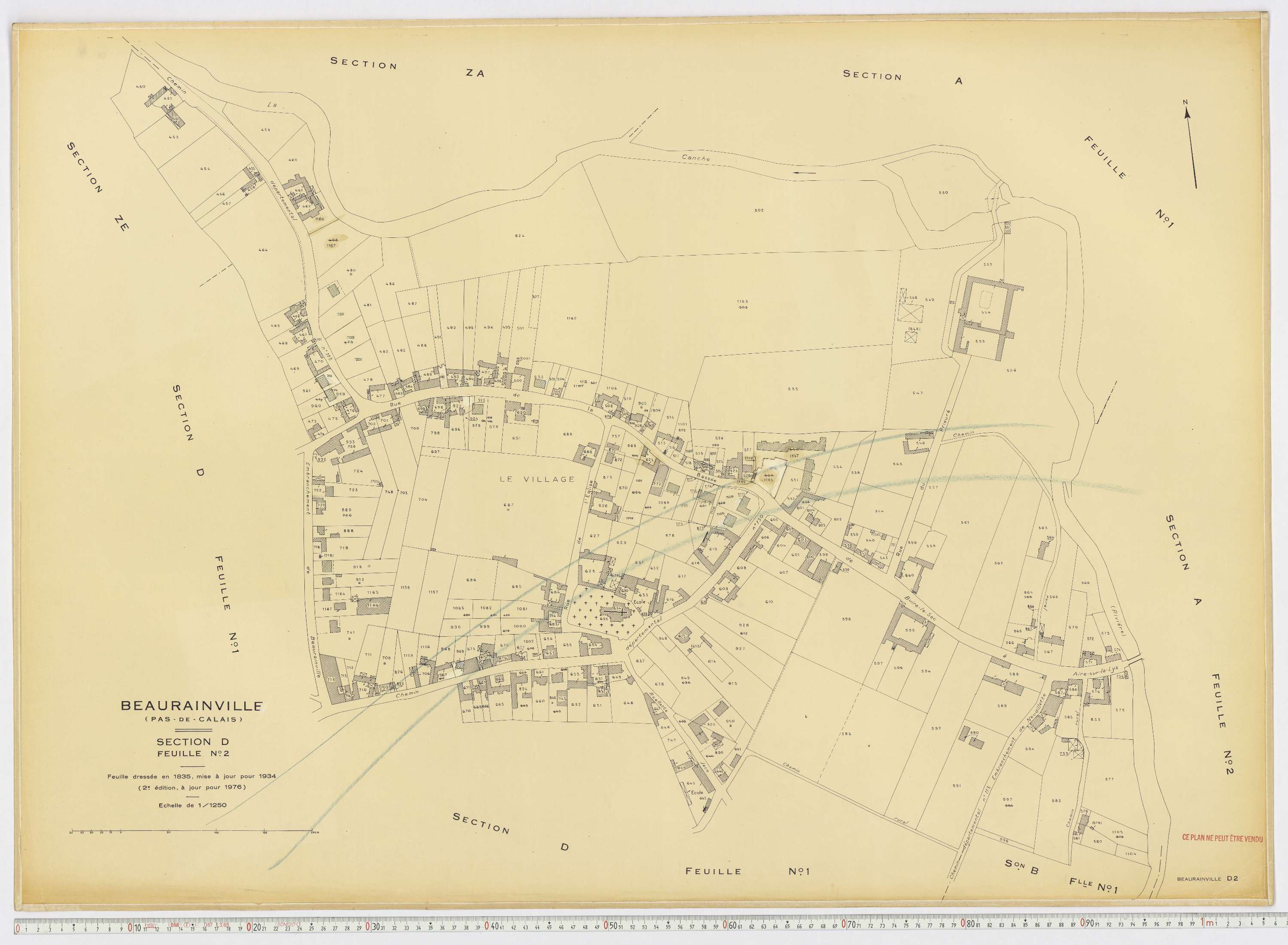Beaurainville - Section D, feuille 2.