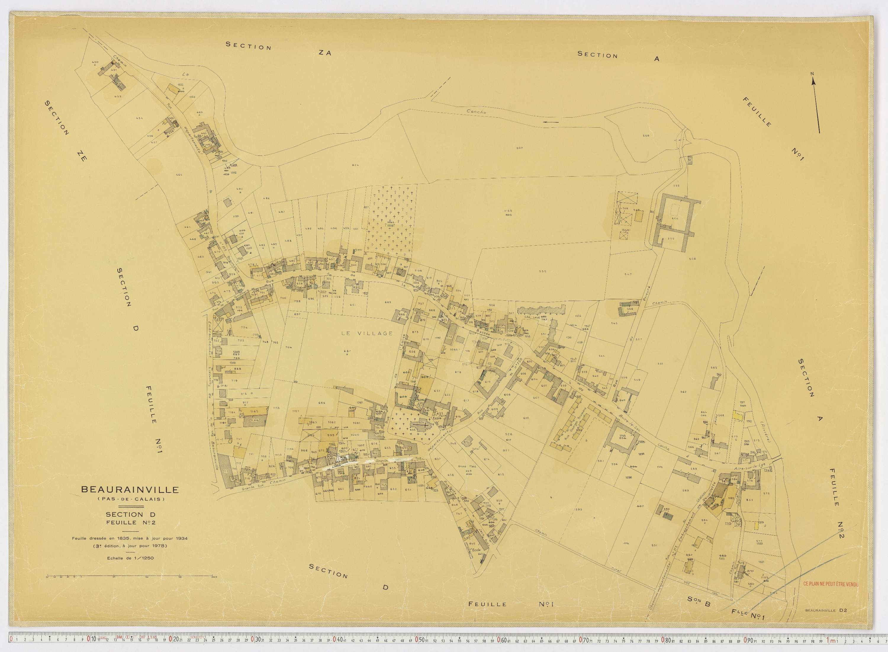 Beaurainville - Section D, feuille 2.