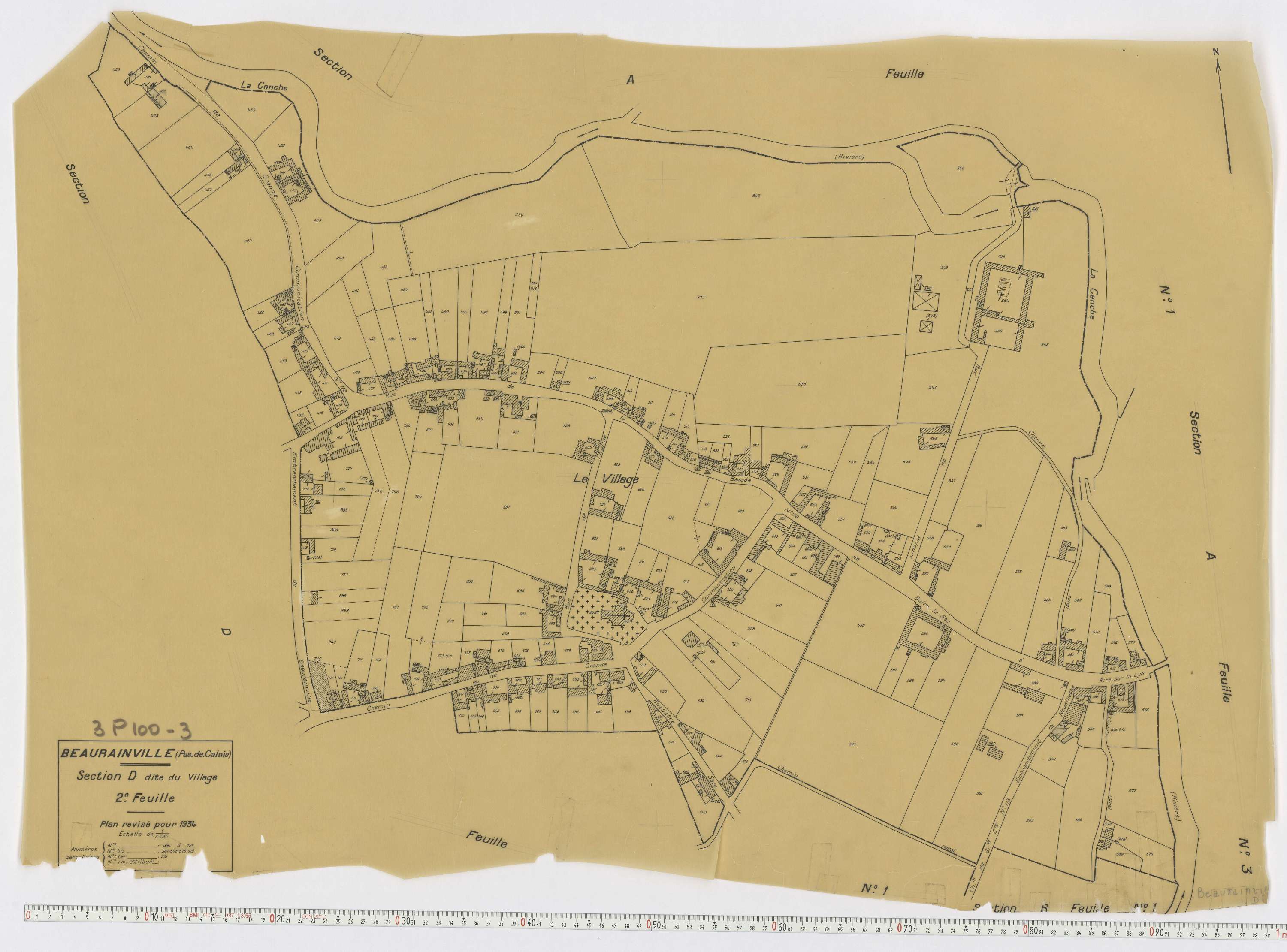 Beaurainville - Section D, feuille 2.