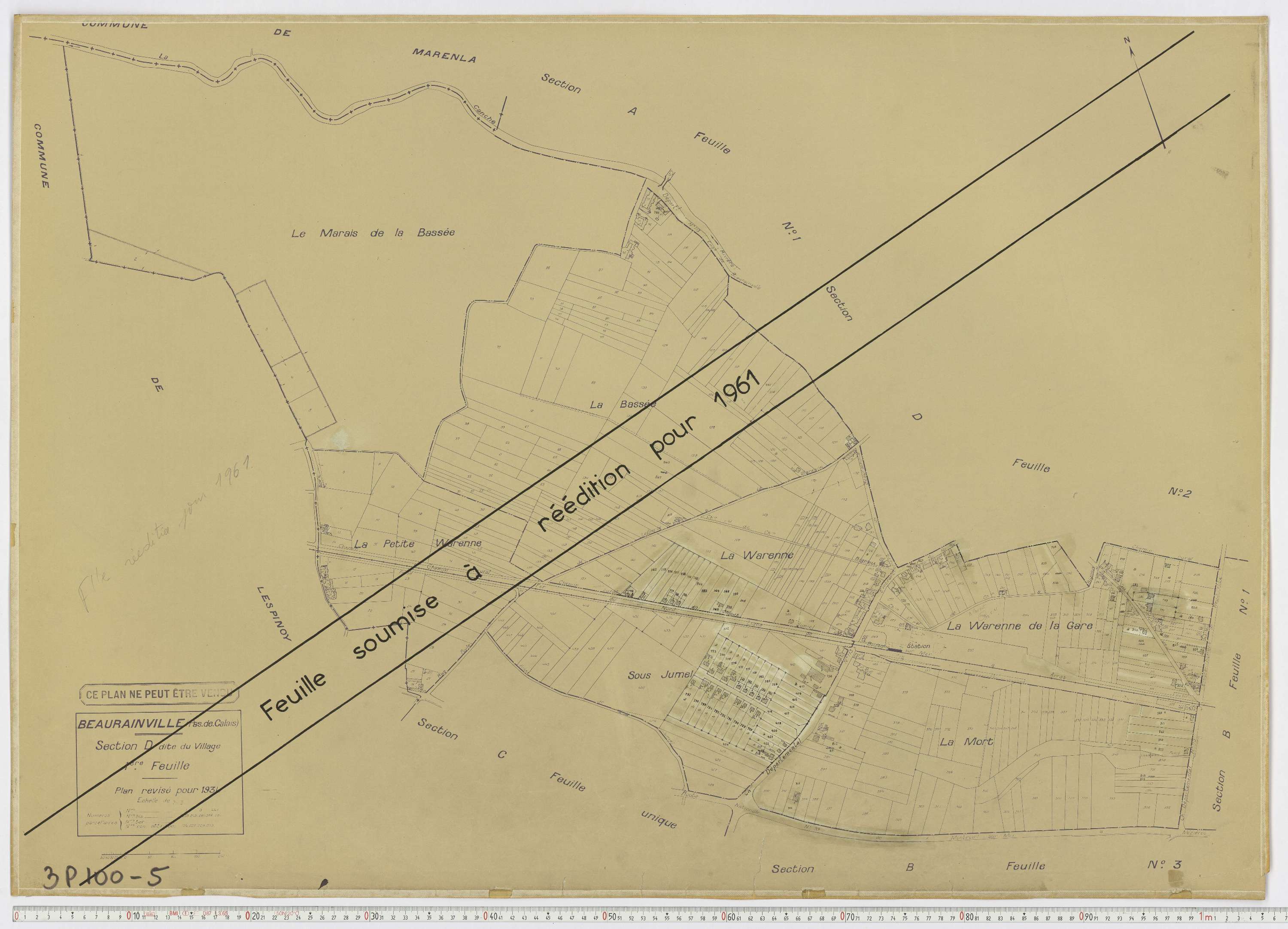 Beaurainville - Section D, feuille 1.