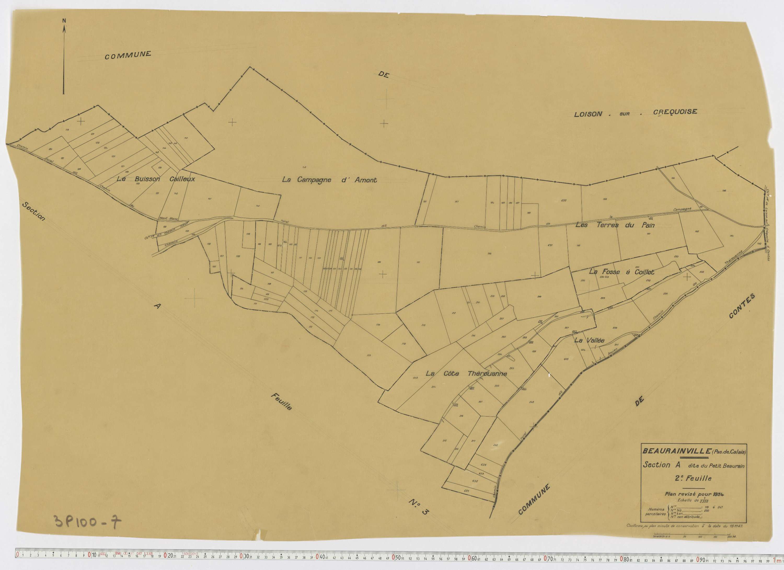 Beaurainville - Section A, feuille 2.