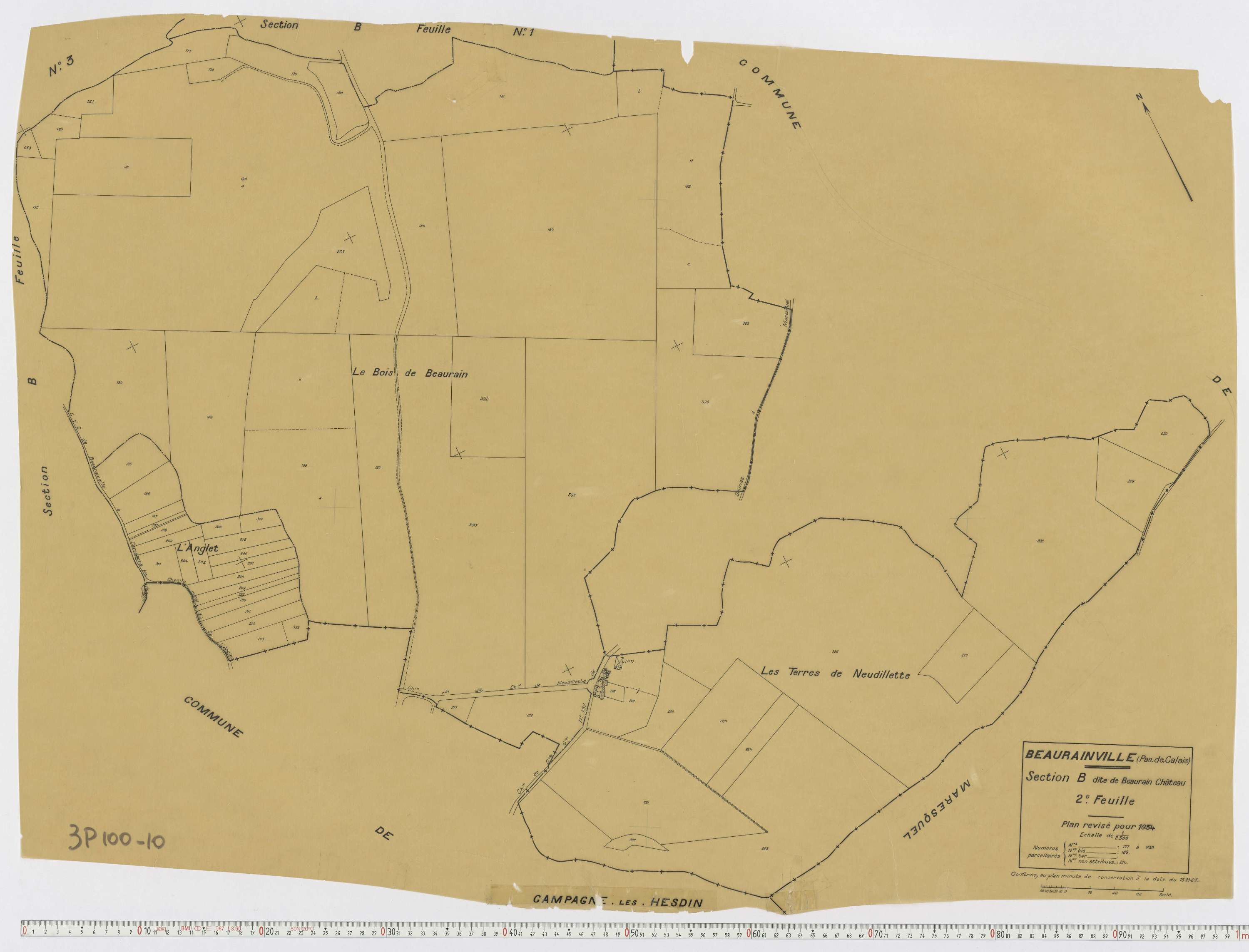 Beaurainville - Section B, feuille 2.