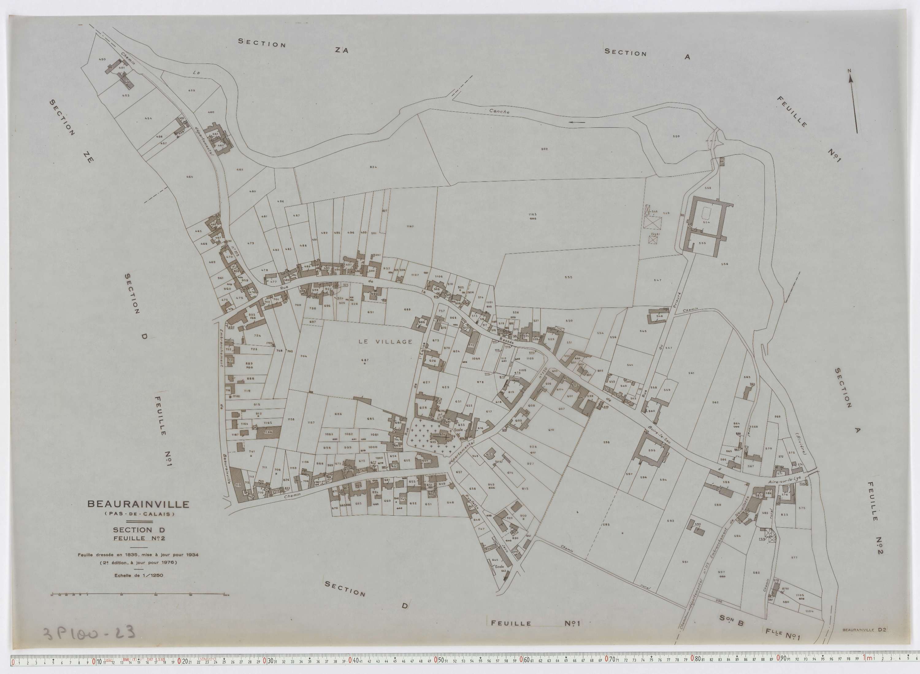 Beaurainville - Section D, feuille 2.