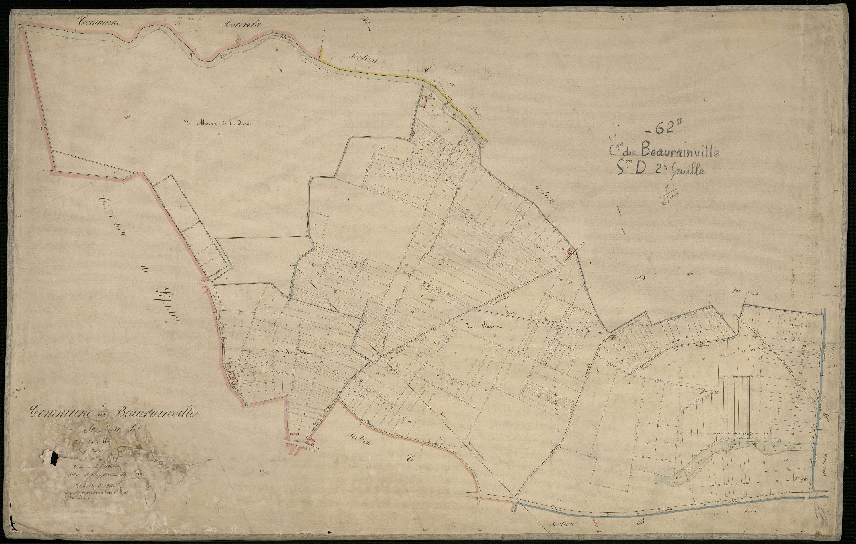 Beaurainville - Section D, 1re feuille