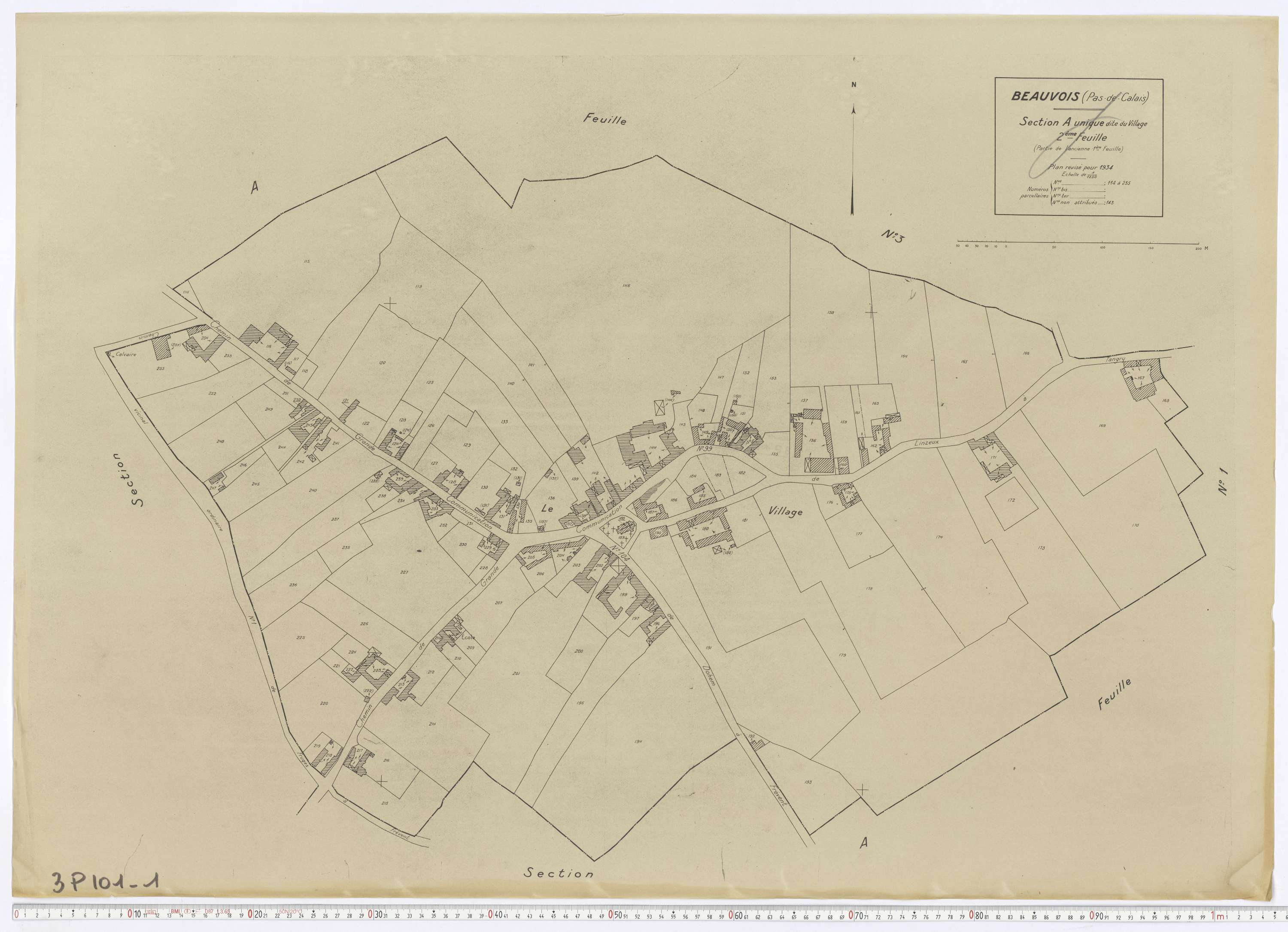 Beauvois - Section A, feuille 2.