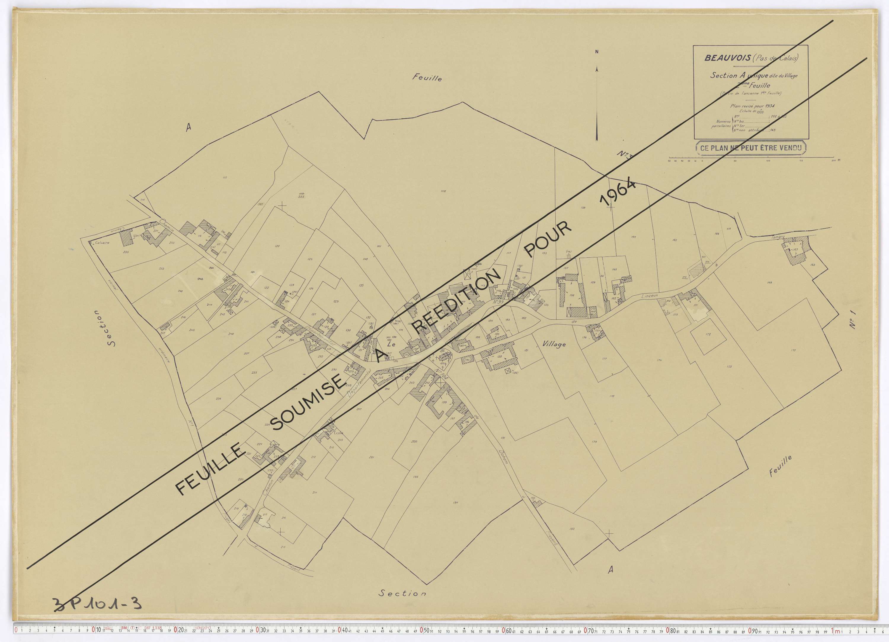 Beauvois - Section A, feuille 2.