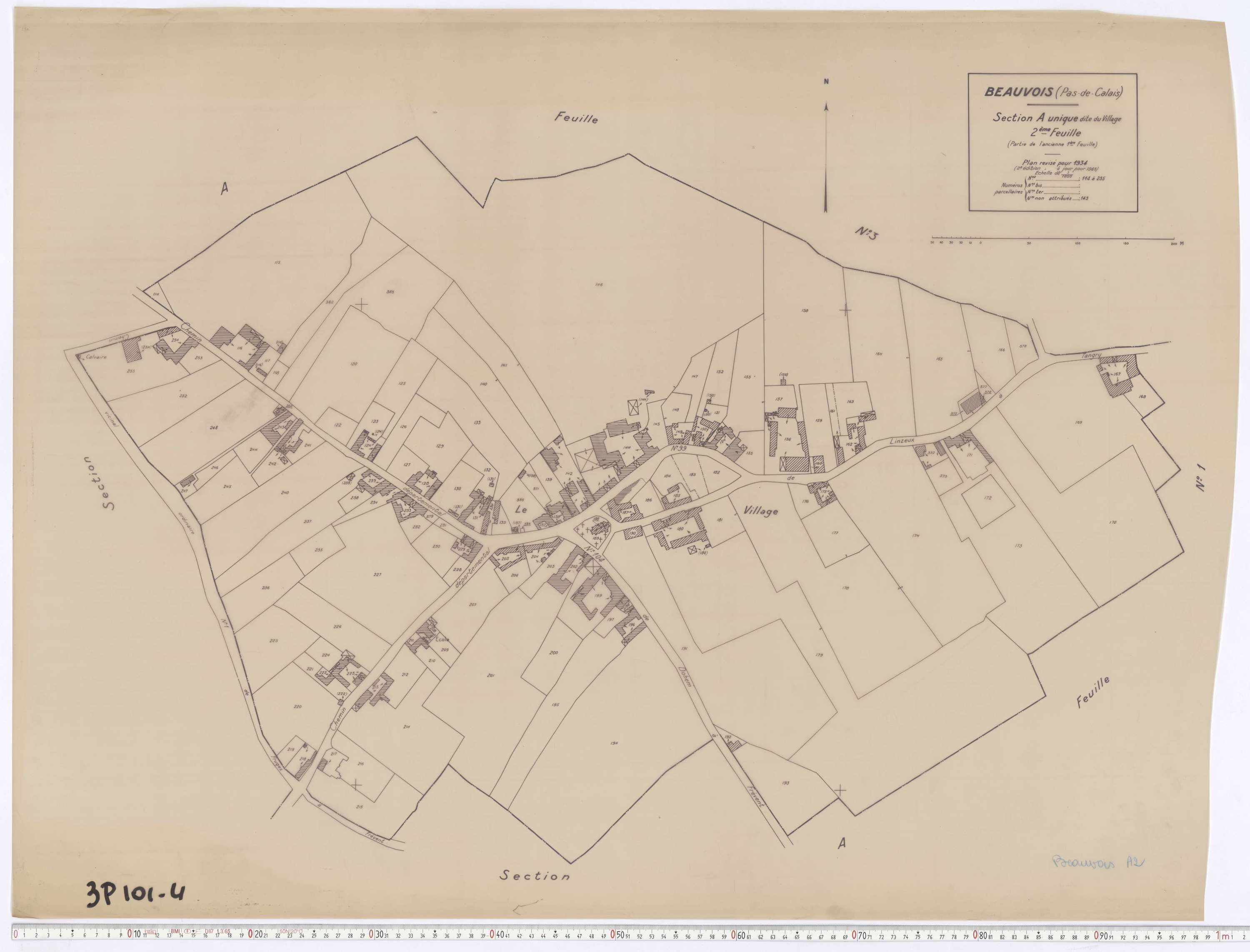 Beauvois - Section A, feuille 2.
