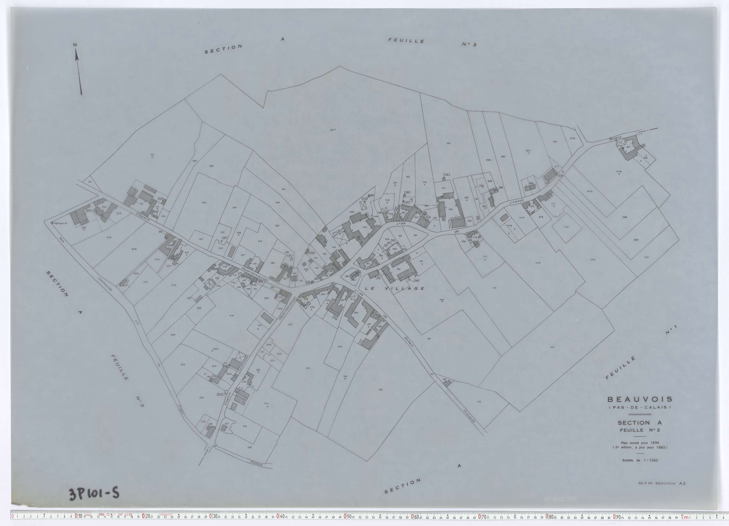 Beauvois - Section A, feuille 2.