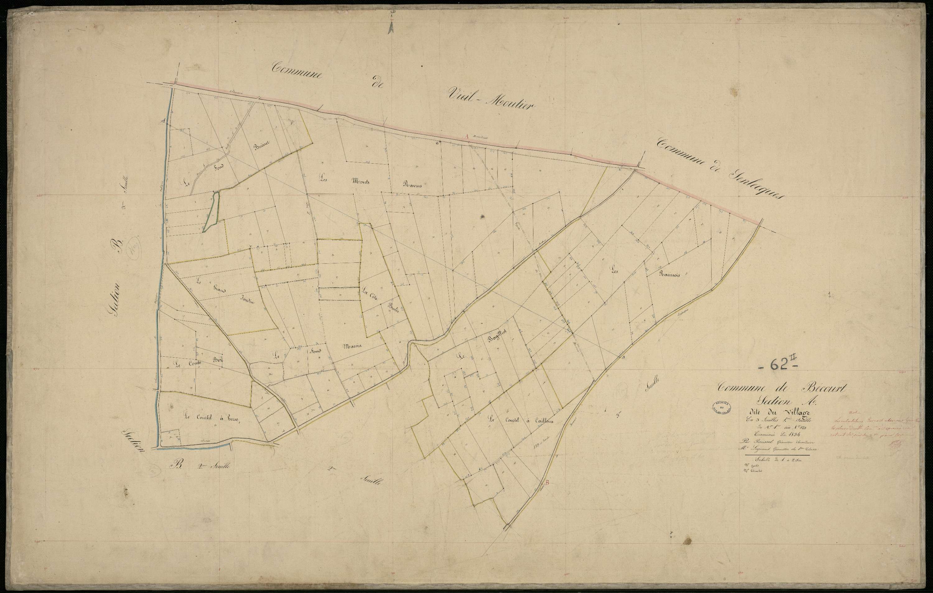 Bécourt - Section A, 1re feuille