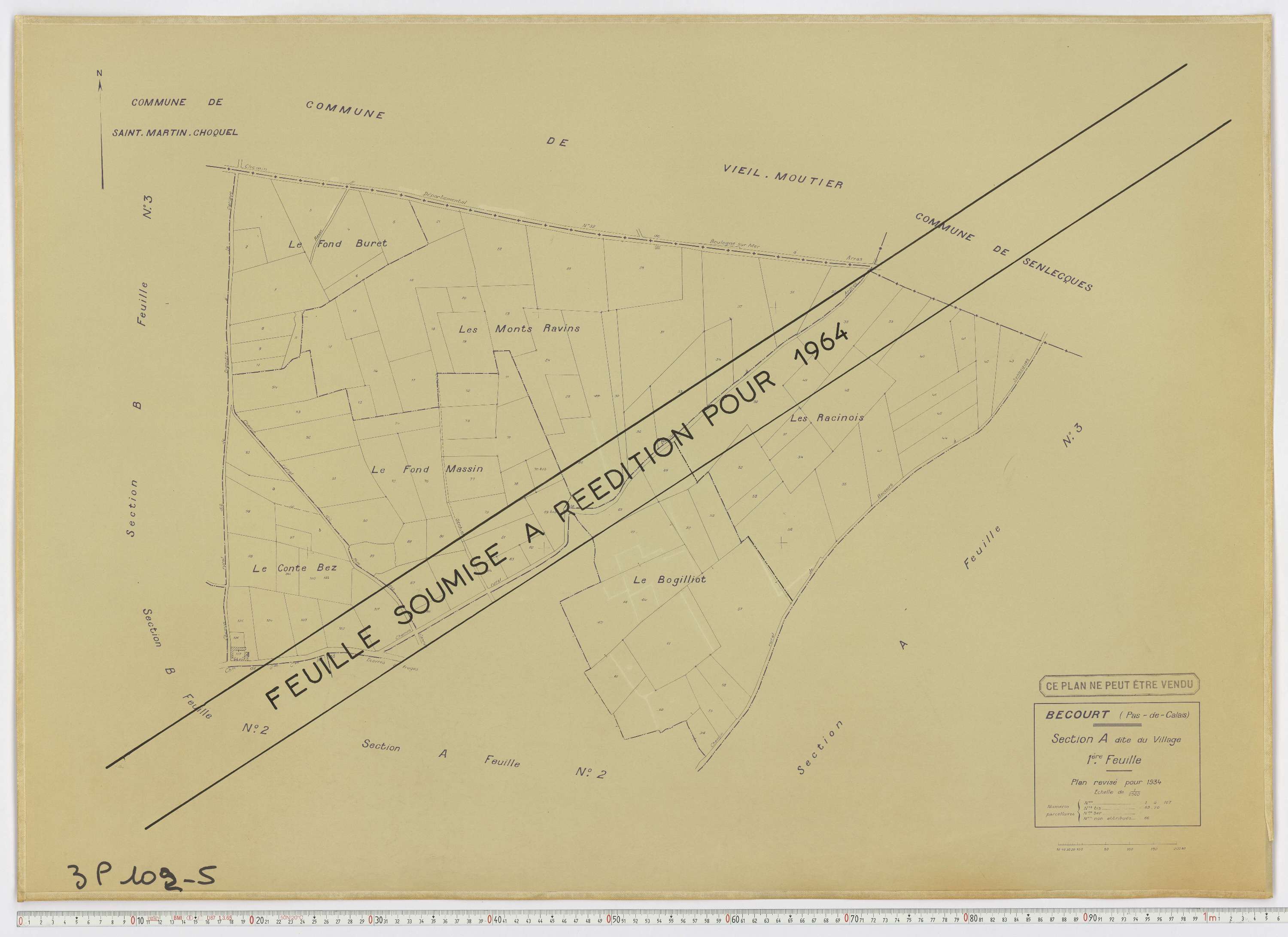 Bécourt - Section A, feuille 1.