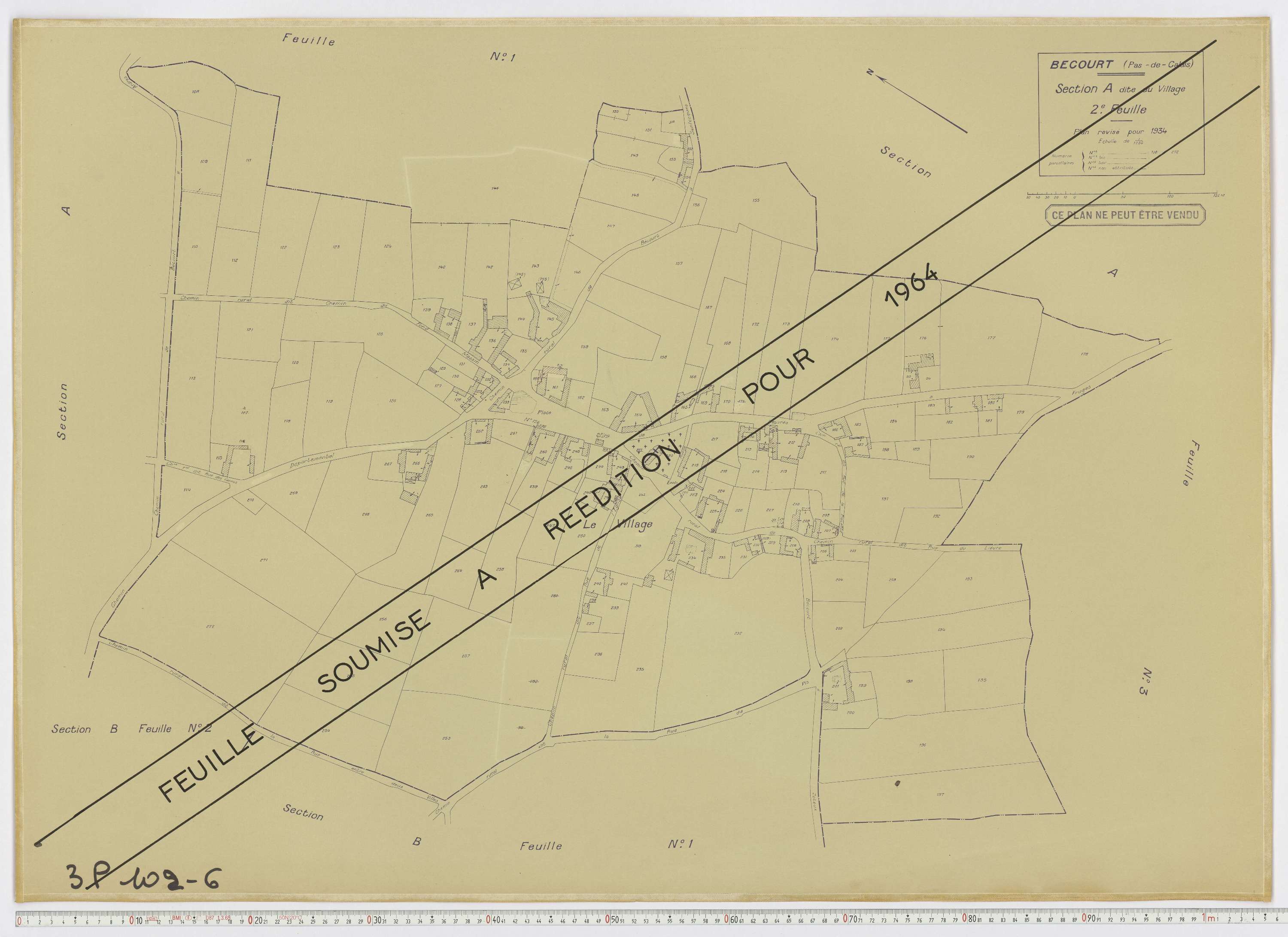 Bécourt - Section A, feuille 2.
