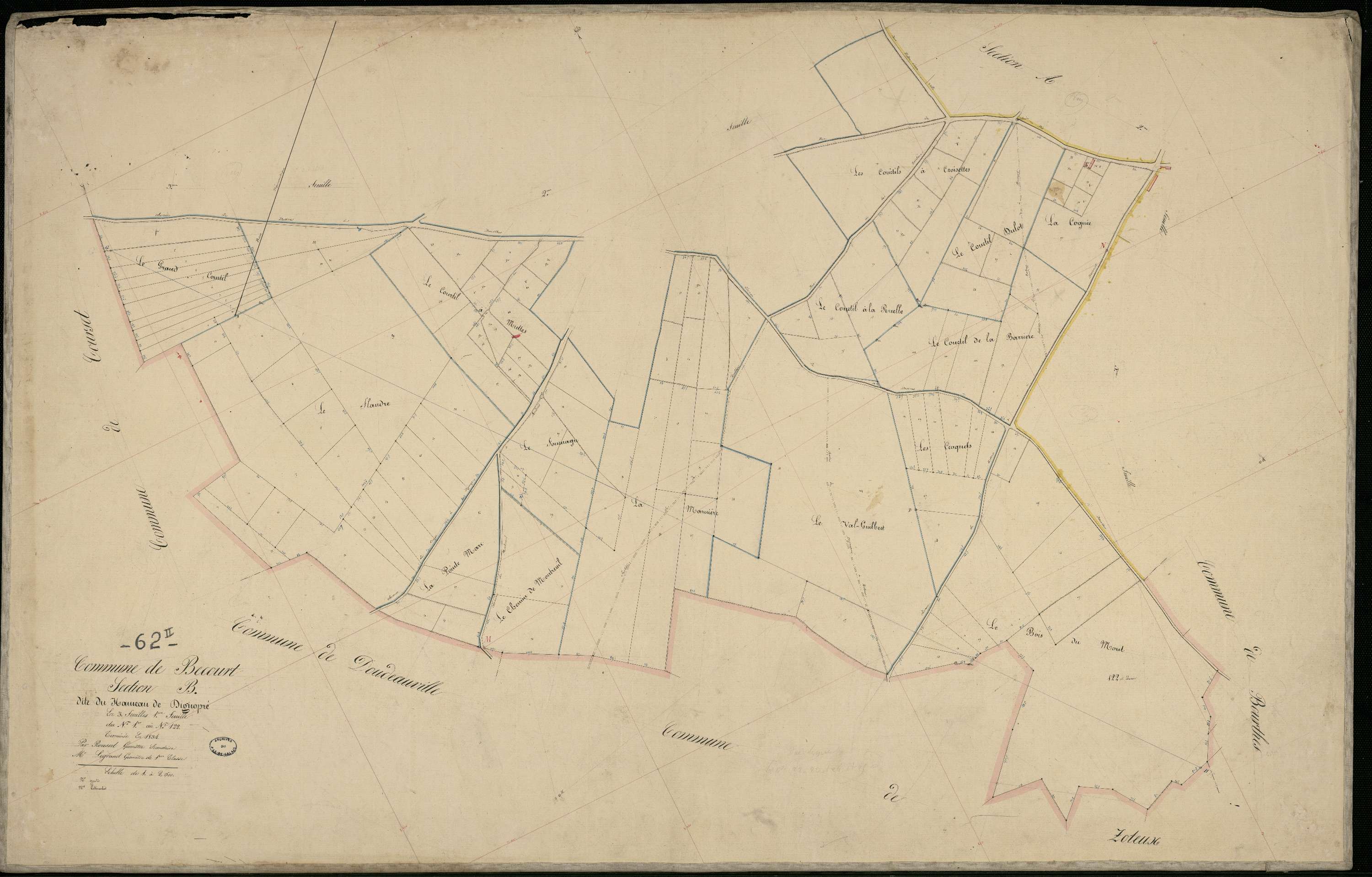 Bécourt - Section B, 1re feuille