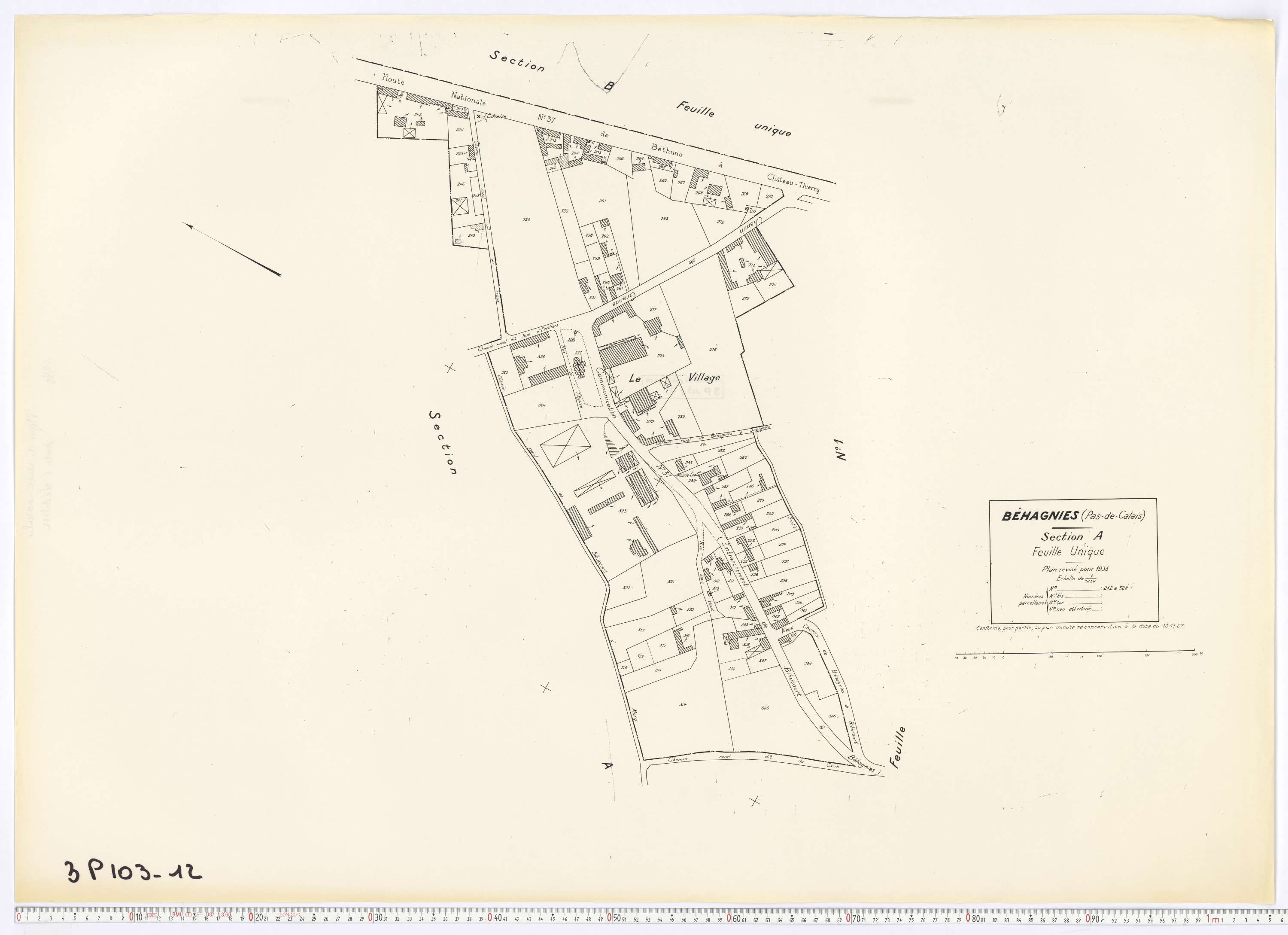 Béhagnies - Section A, feuille 2.
