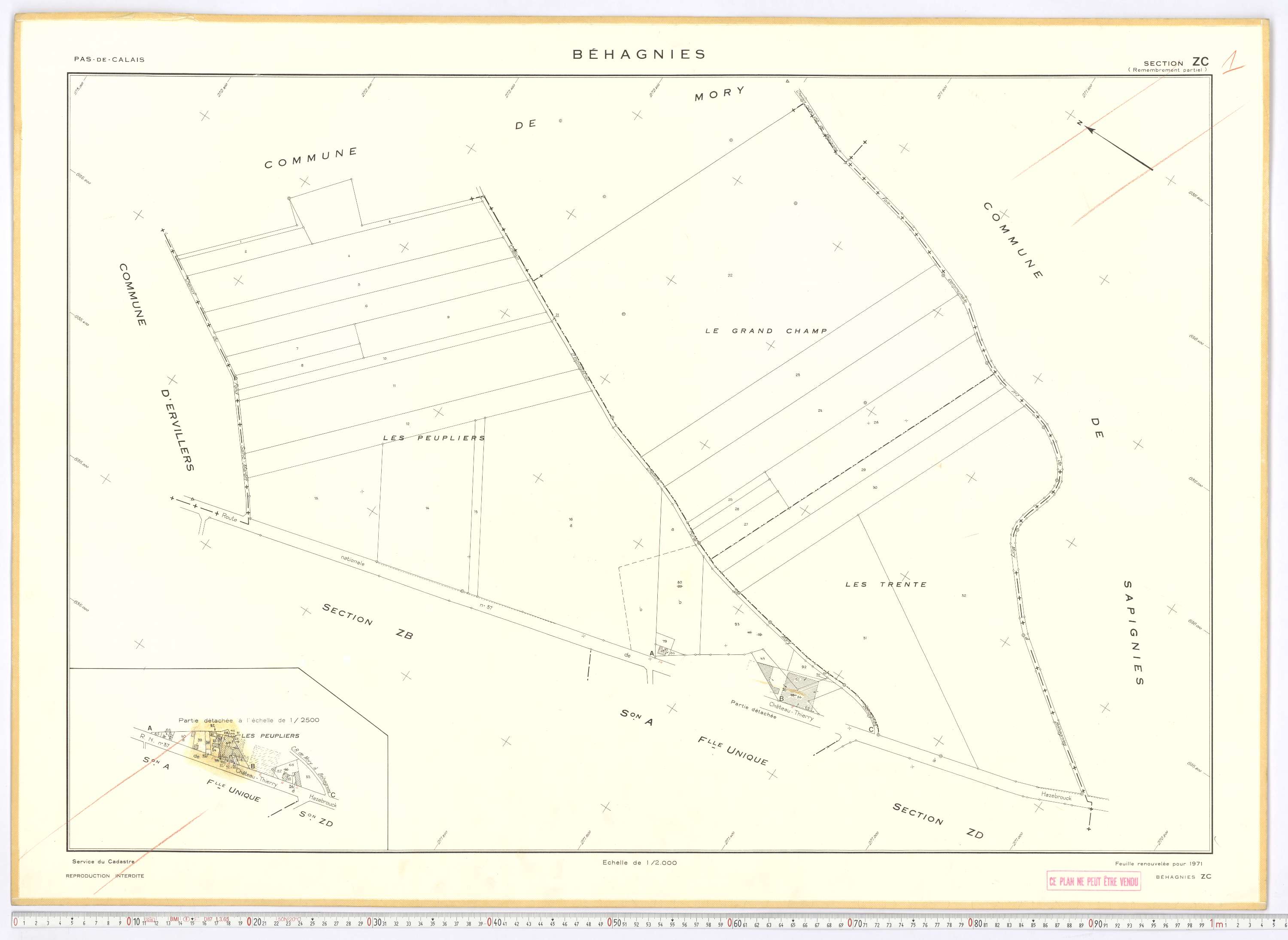 Béhagnies - Section ZC.