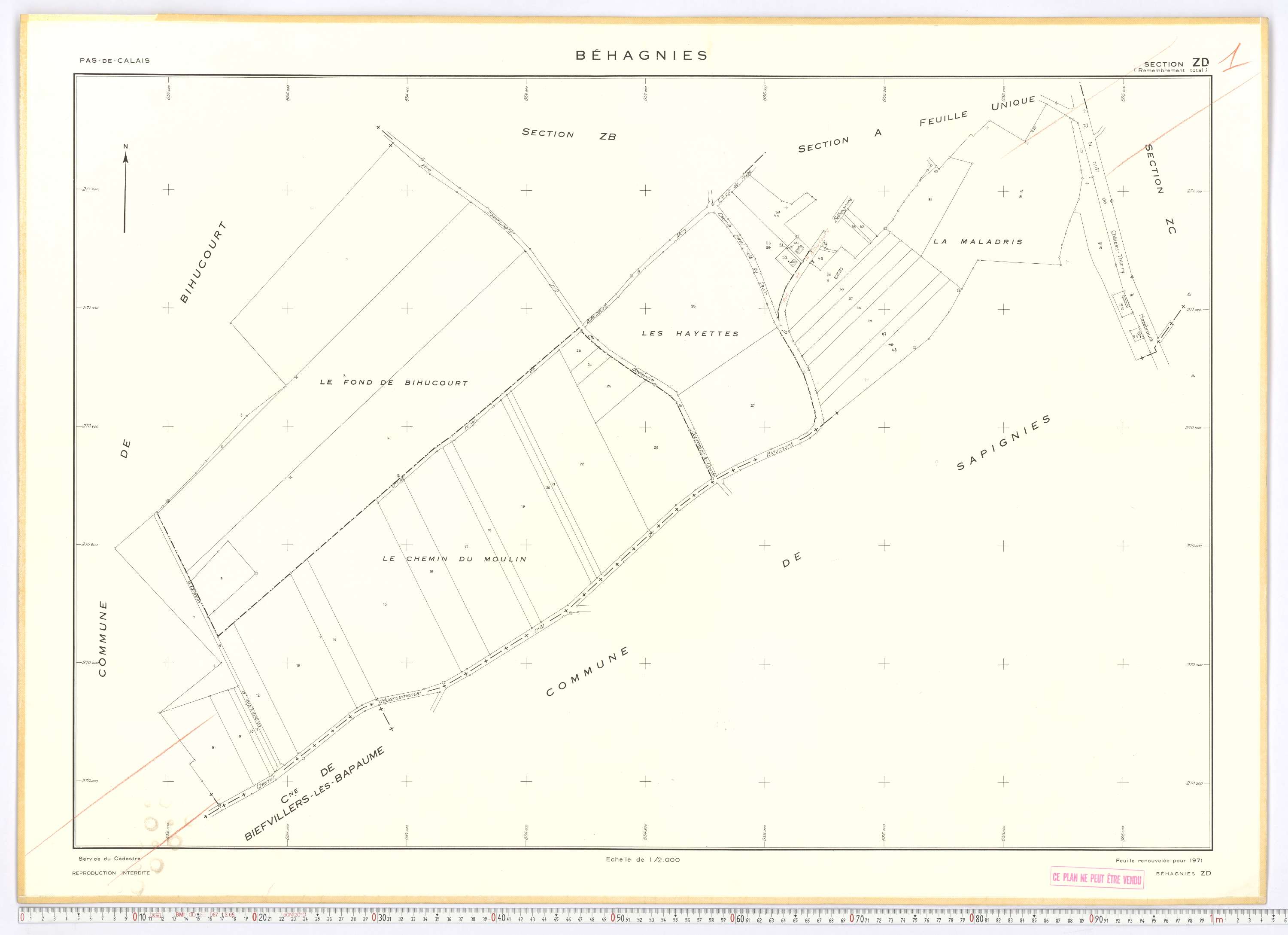 Béhagnies - Section ZD.