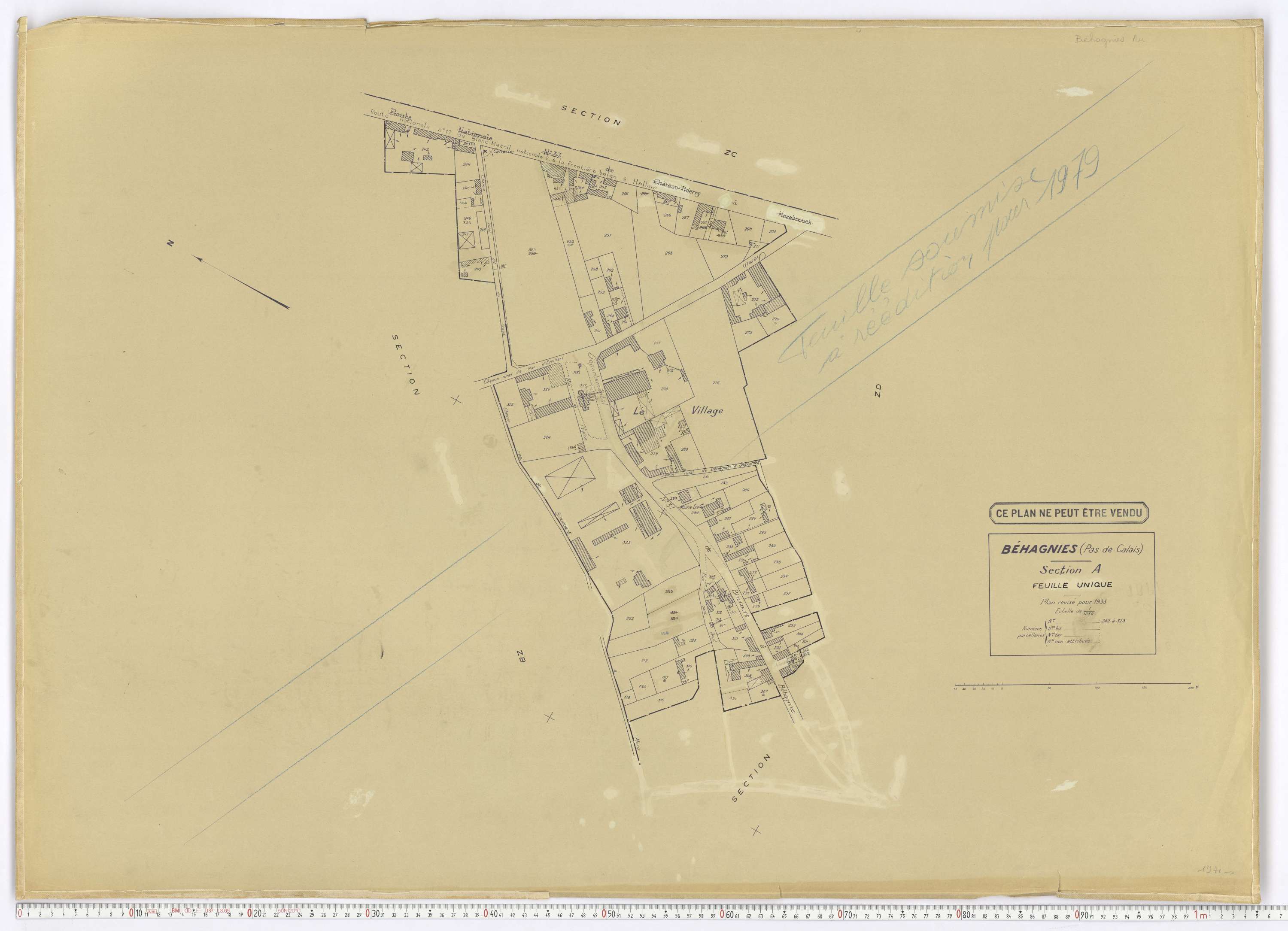 Béhagnies - Section A, feuille 2.