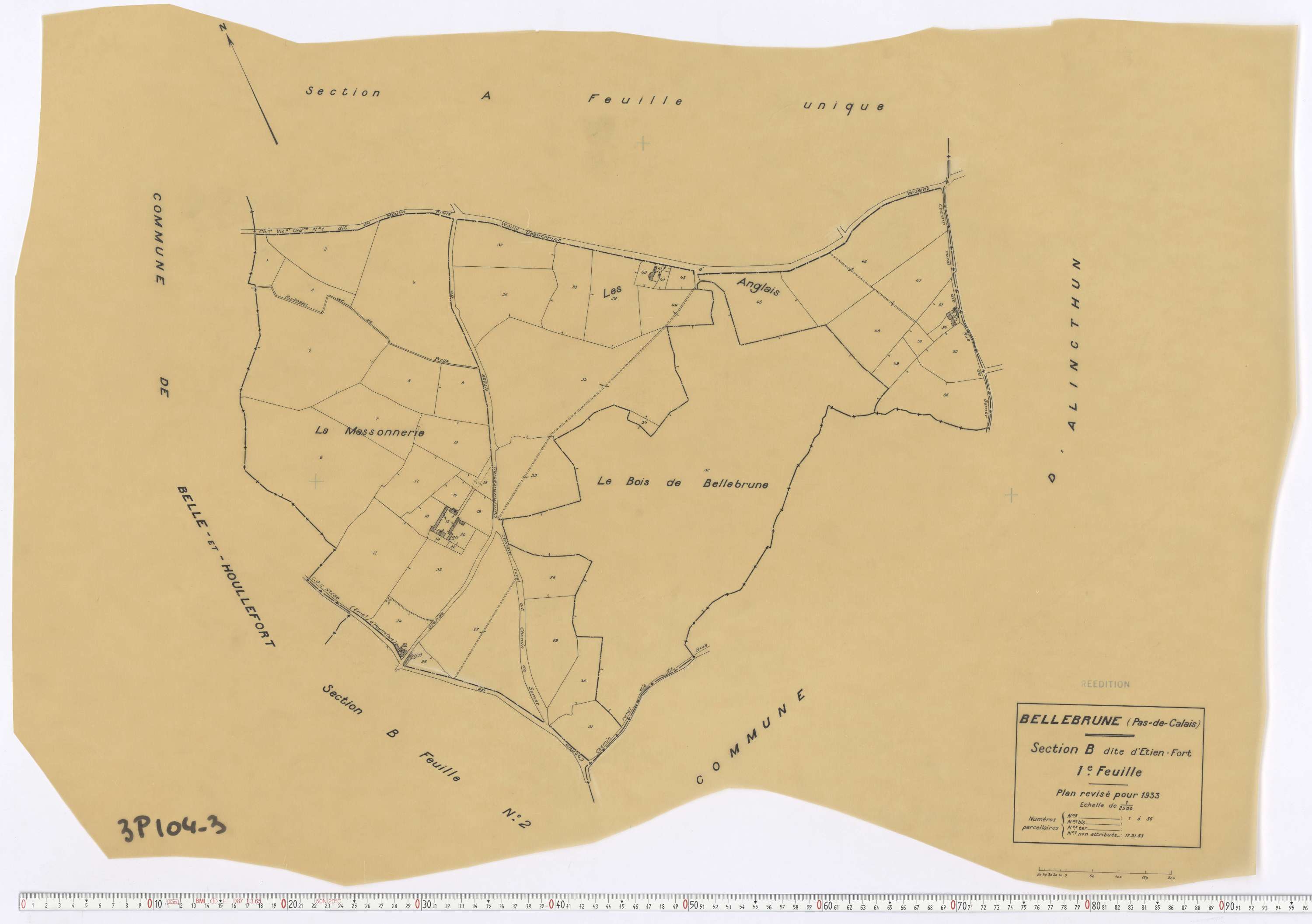 Bellebrune - Section B, feuille 1.