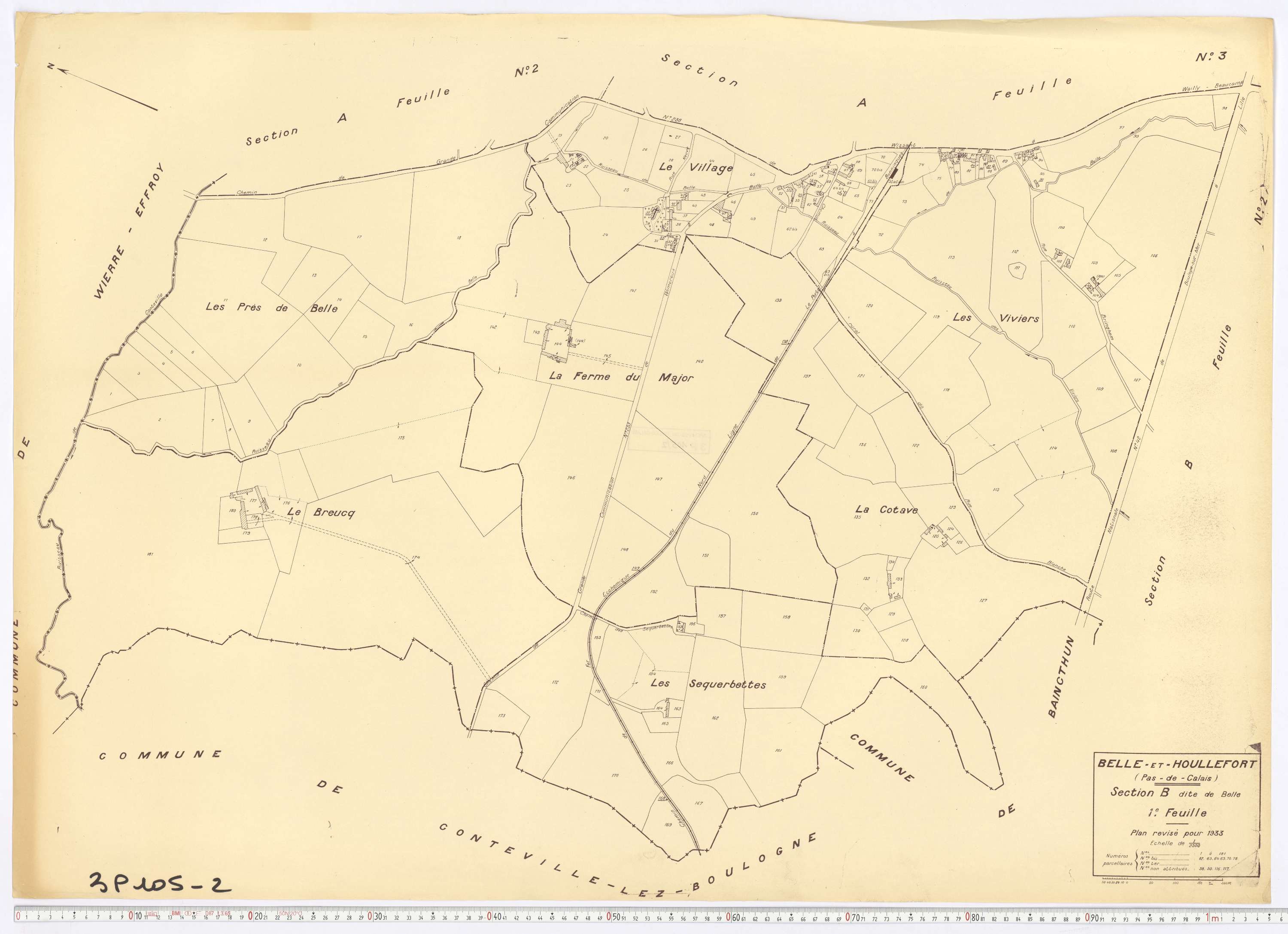 Belle-et-Houllefort - Section B, feuille 1.