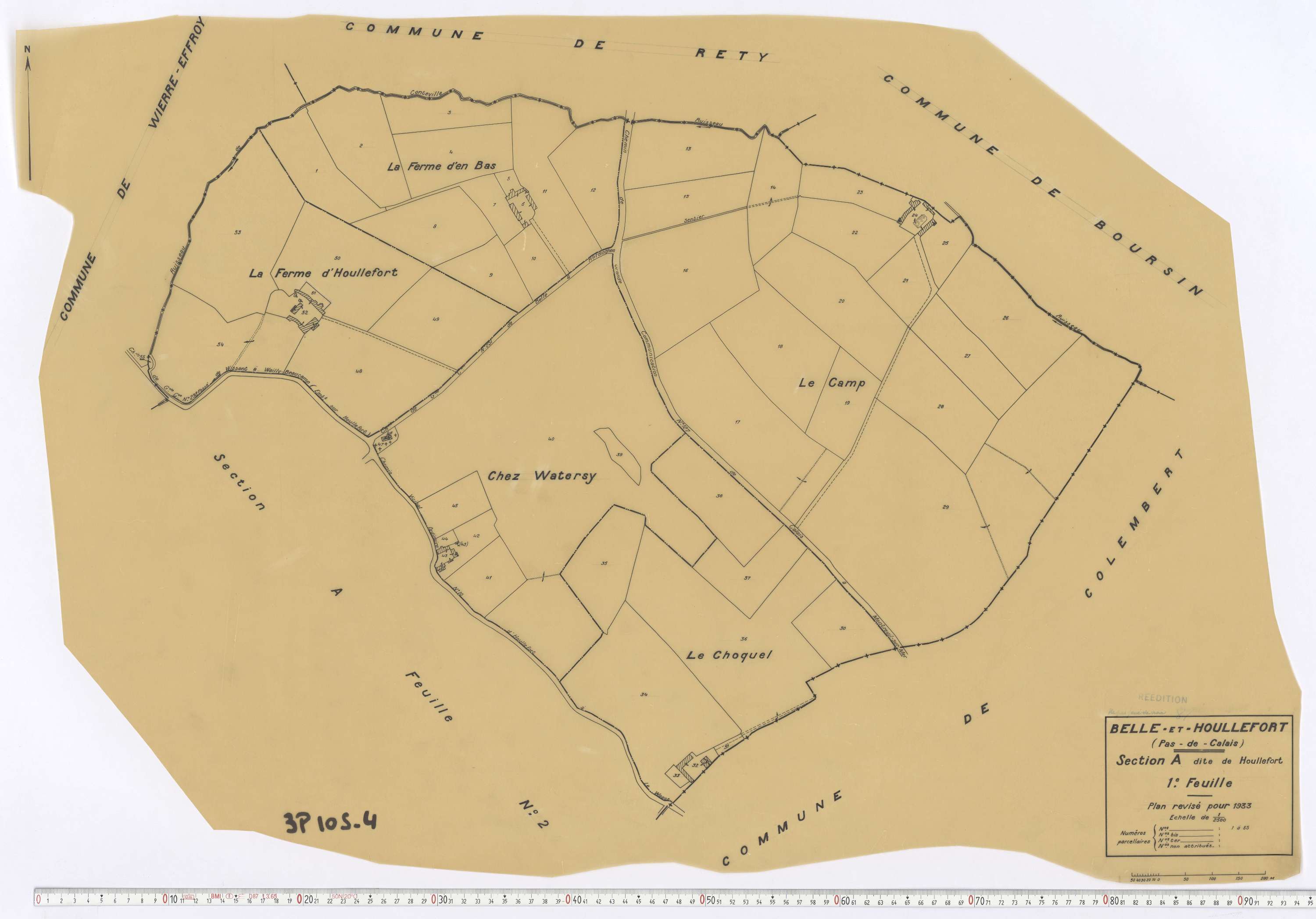 Belle-et-Houllefort - Section A, feuille 1.