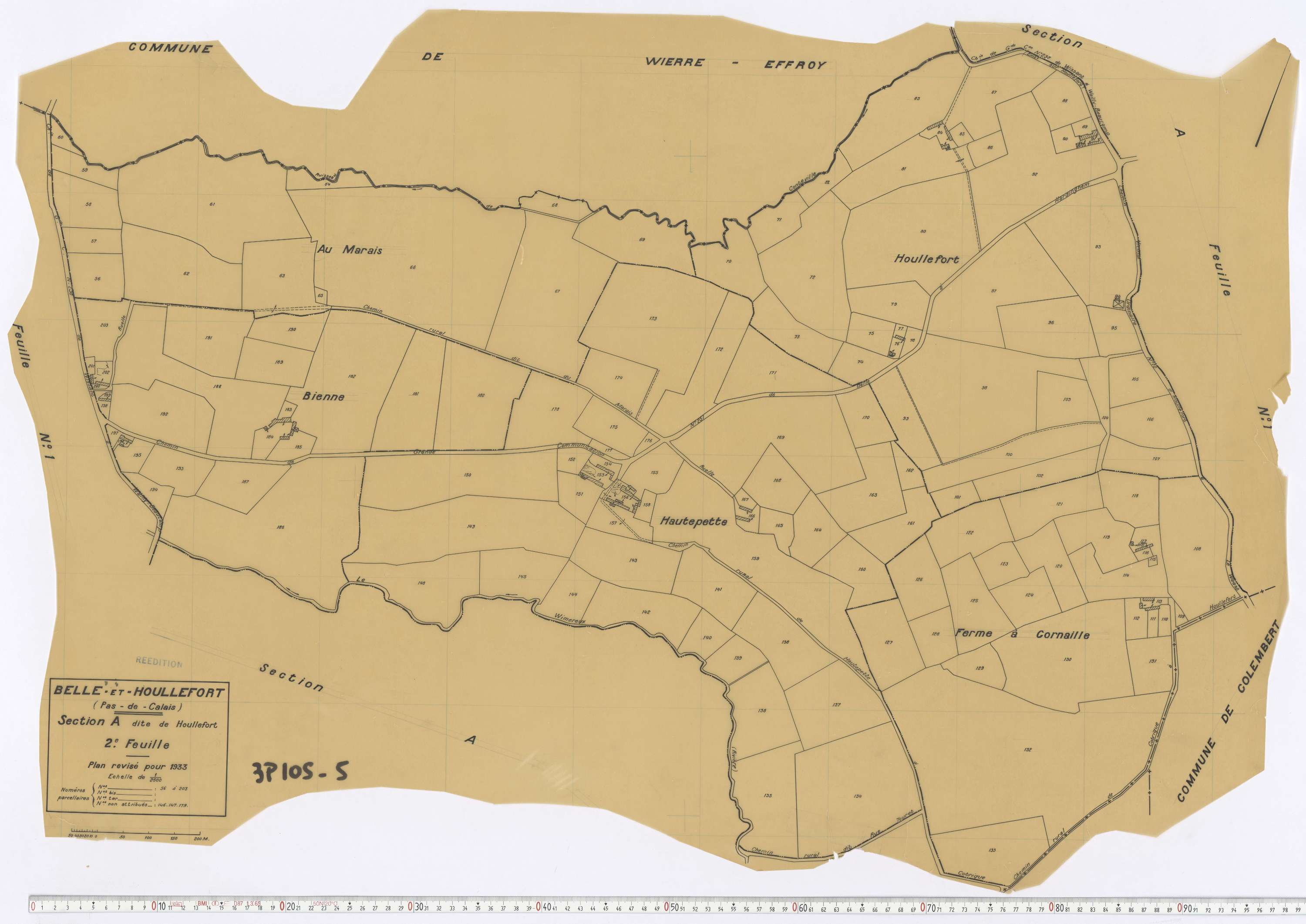 Belle-et-Houllefort - Section A, feuille 2.
