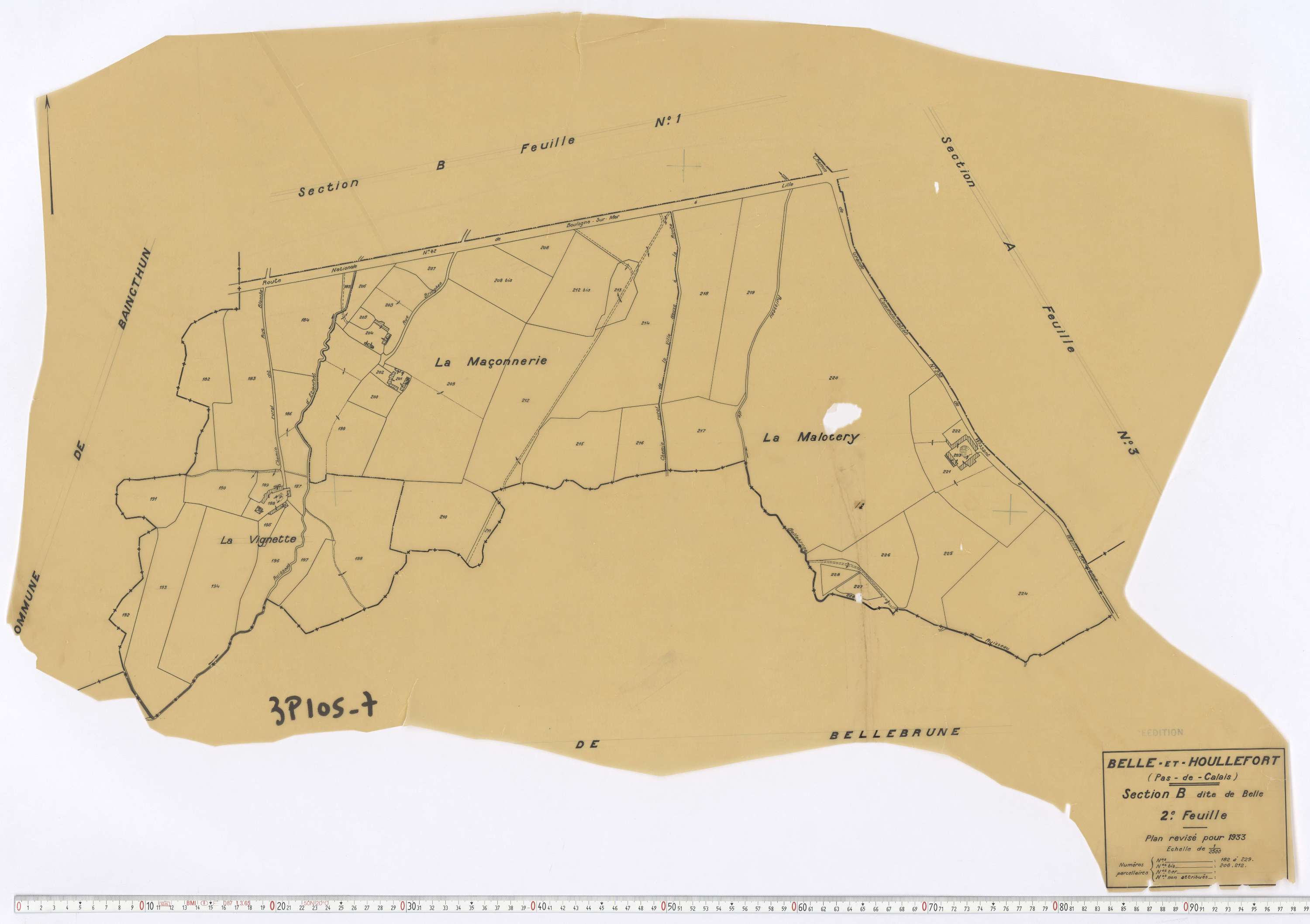 Belle-et-Houllefort - Section B, feuille 2.