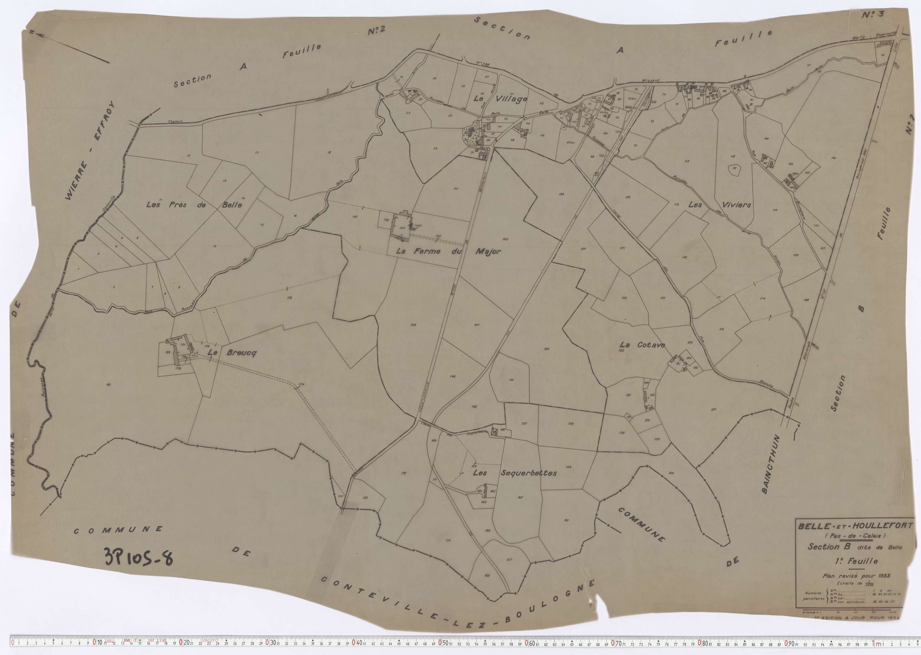 Belle-et-Houllefort - Section B, feuille 1.