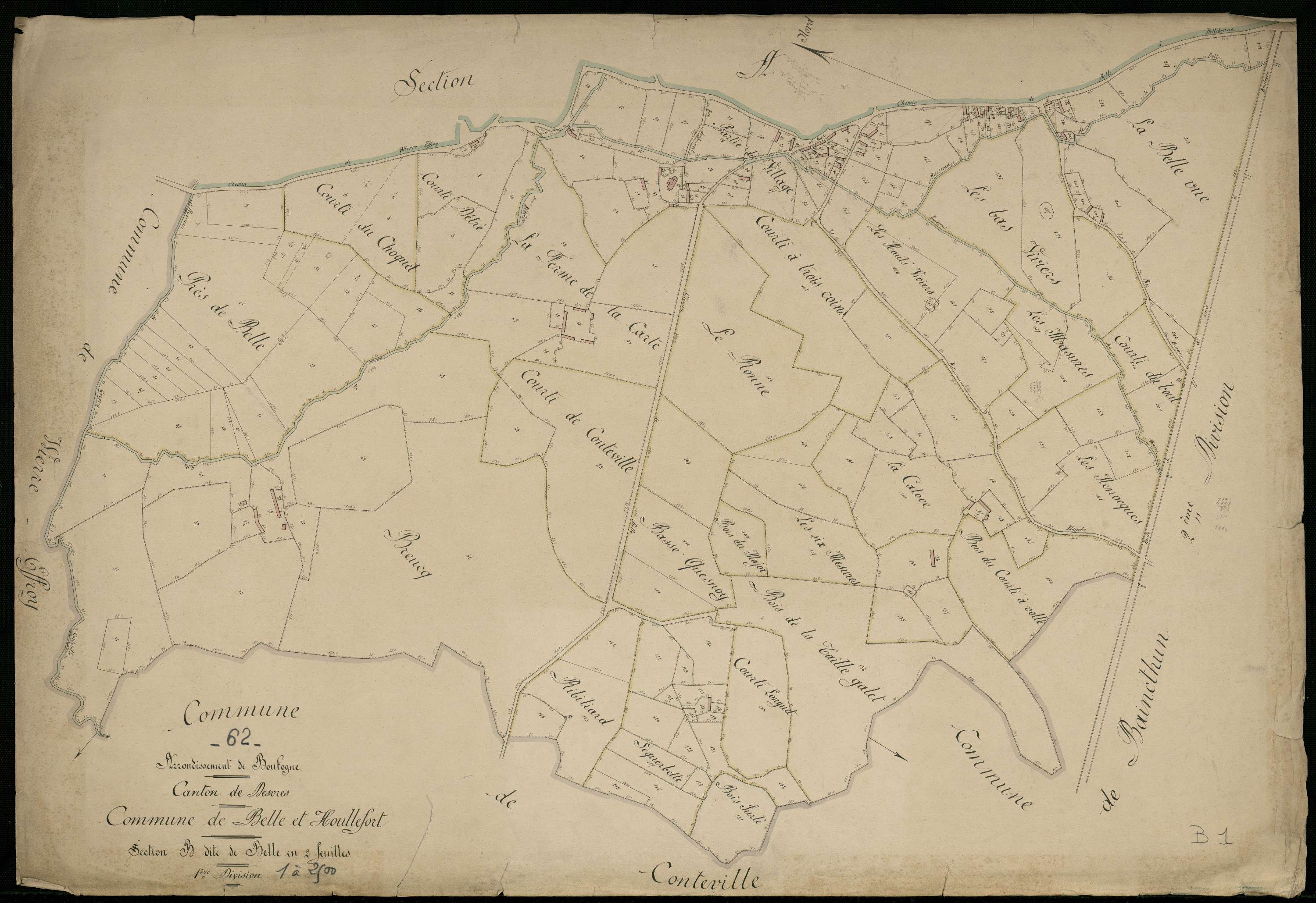 Belle-et-Houllefort - Section B, 1re feuille