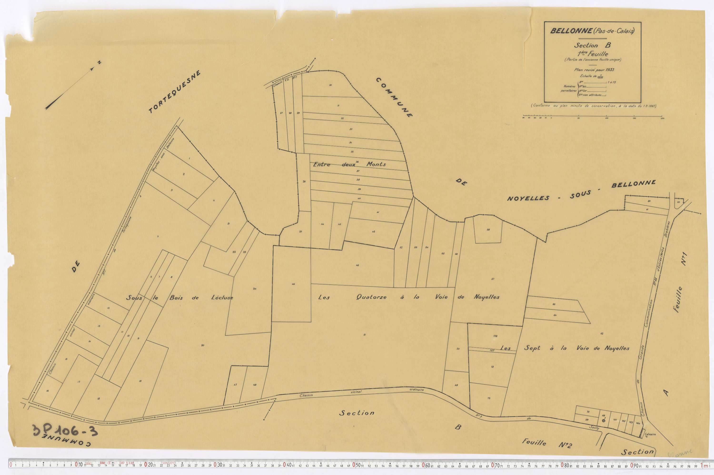 Bellonne - Section B, feuille 1.