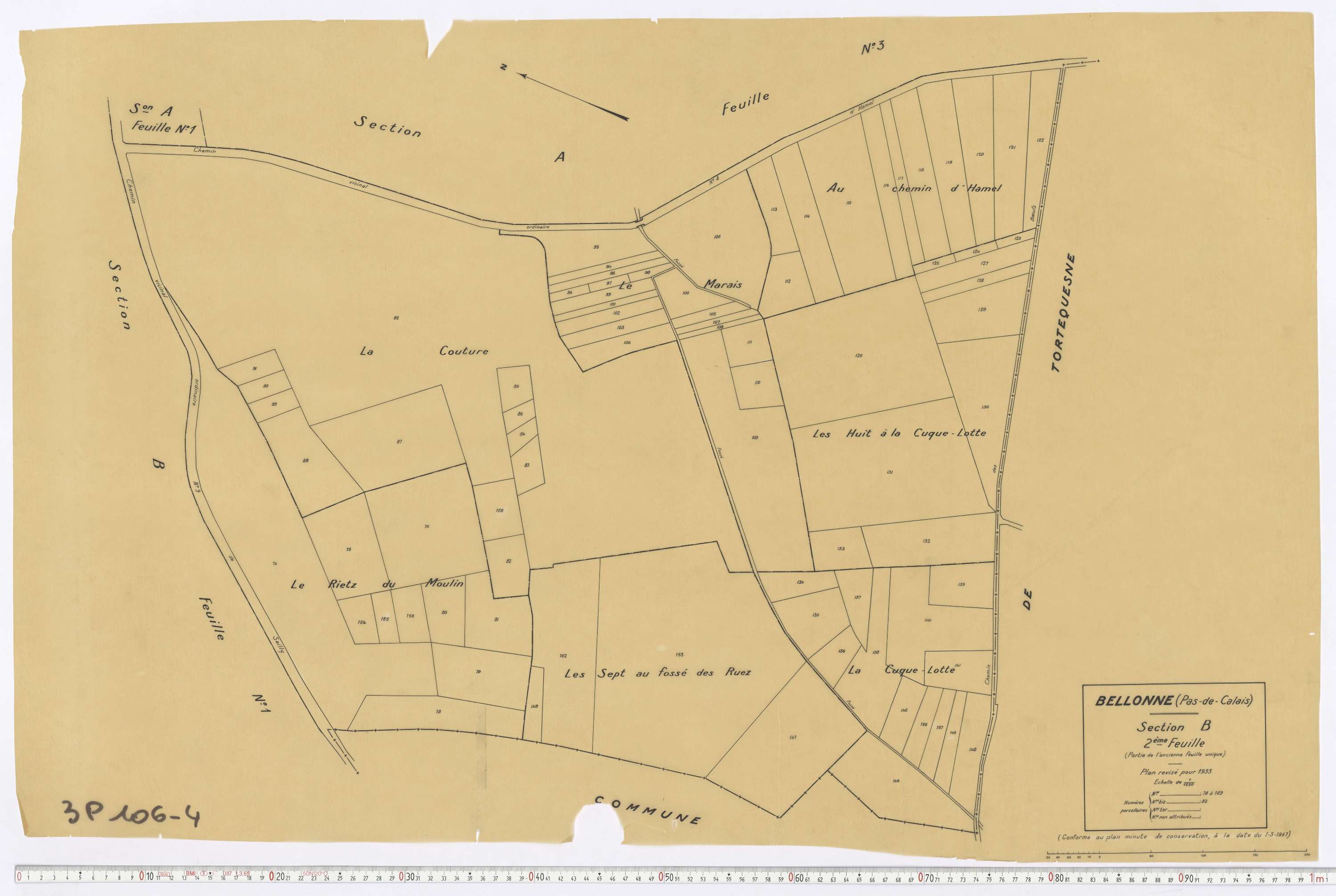 Bellonne - Section B, feuille 2.