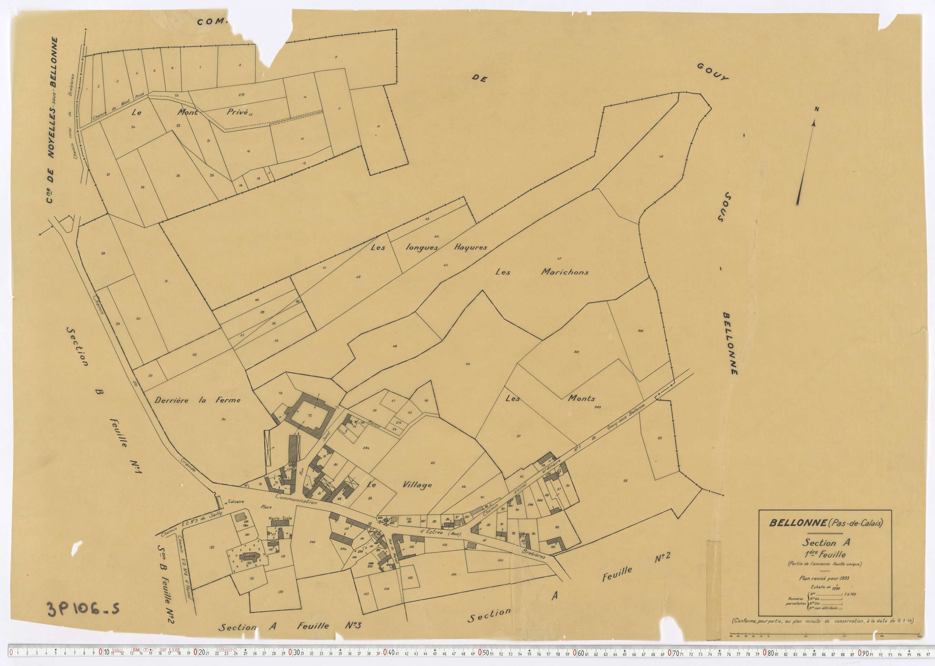 Bellonne - Section A, feuille 1.