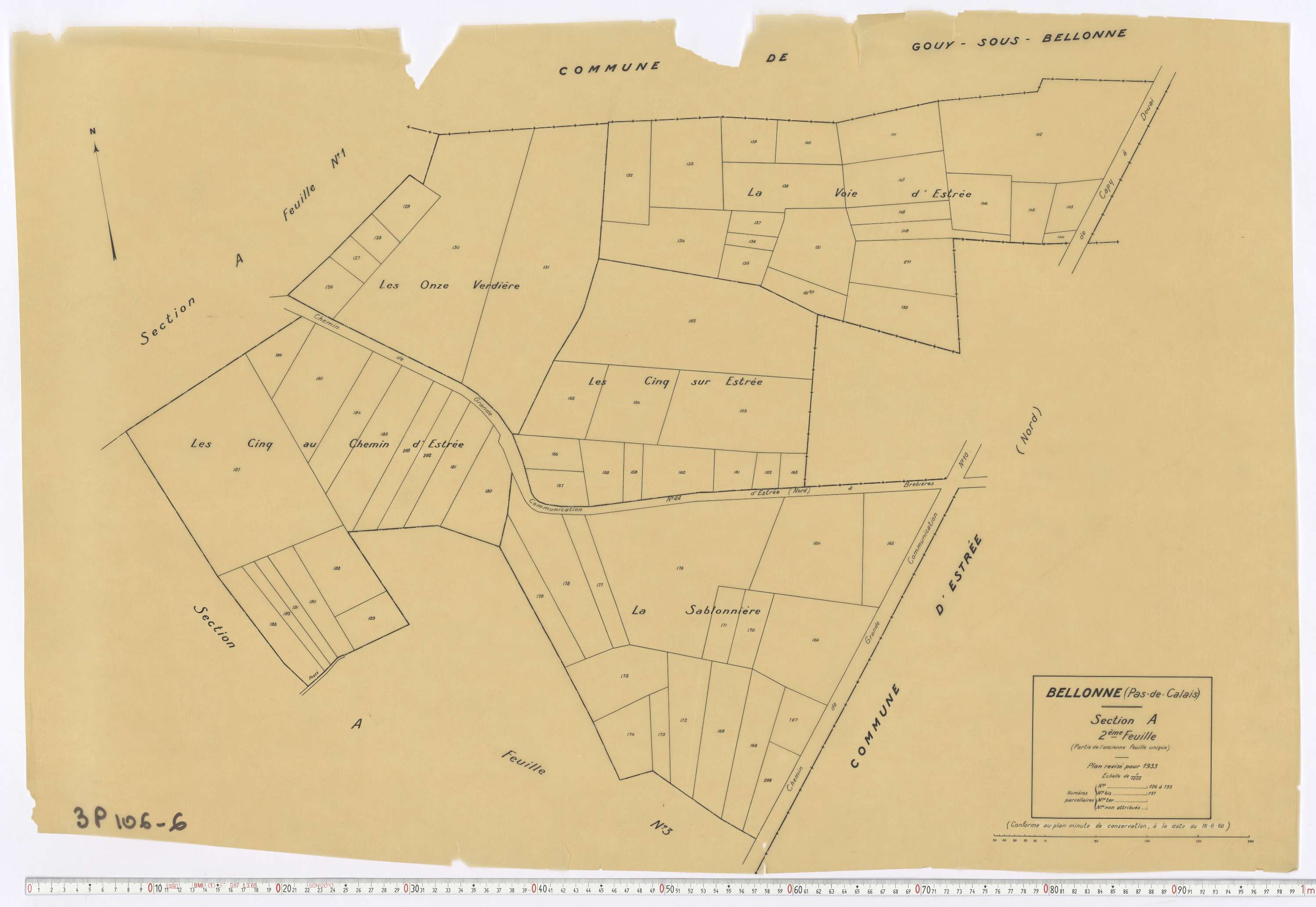 Bellonne - Section A, feuille 2.