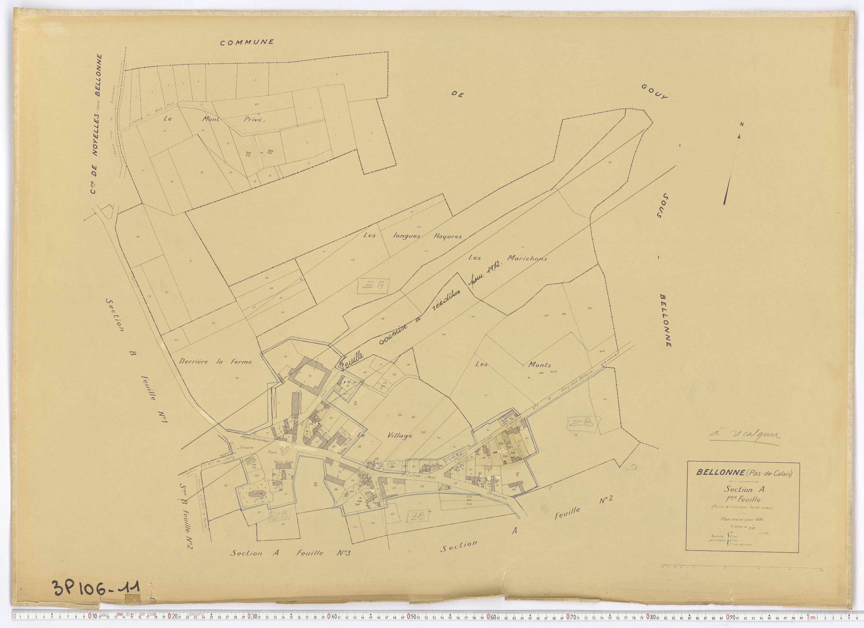 Bellonne - Section A, feuille 1.