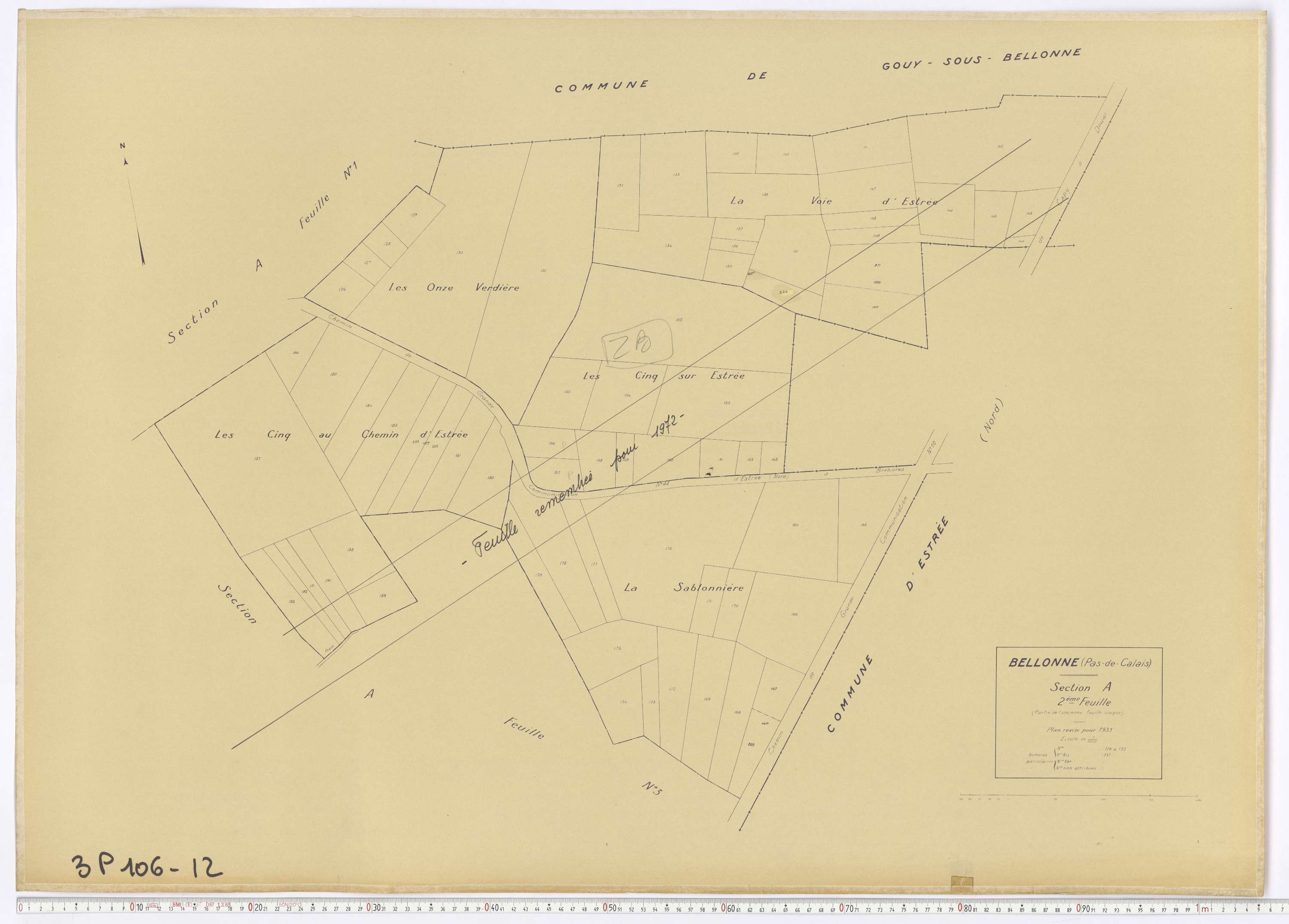 Bellonne - Section A, feuille 2.