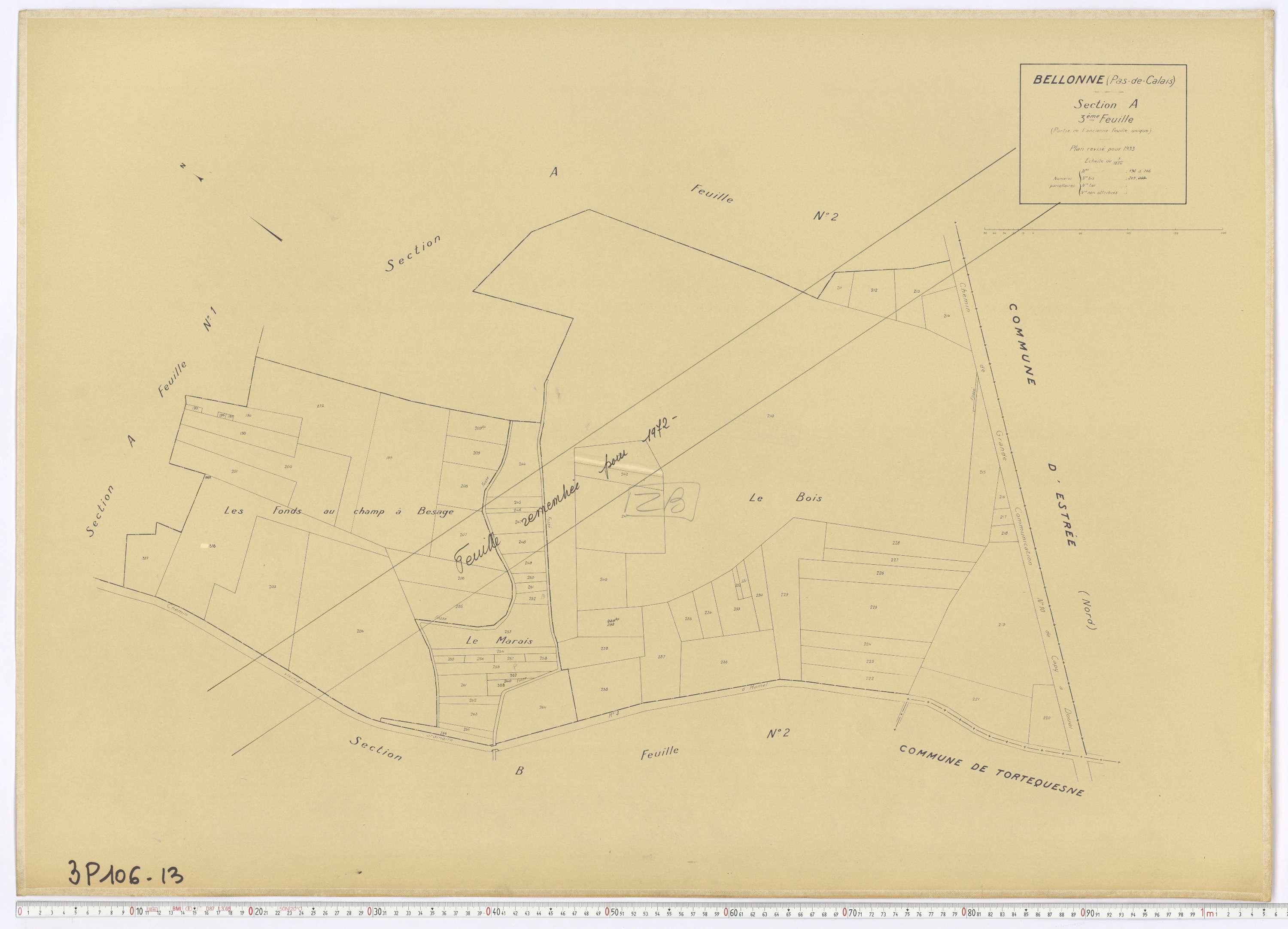 Bellonne - Section A, feuille 3.
