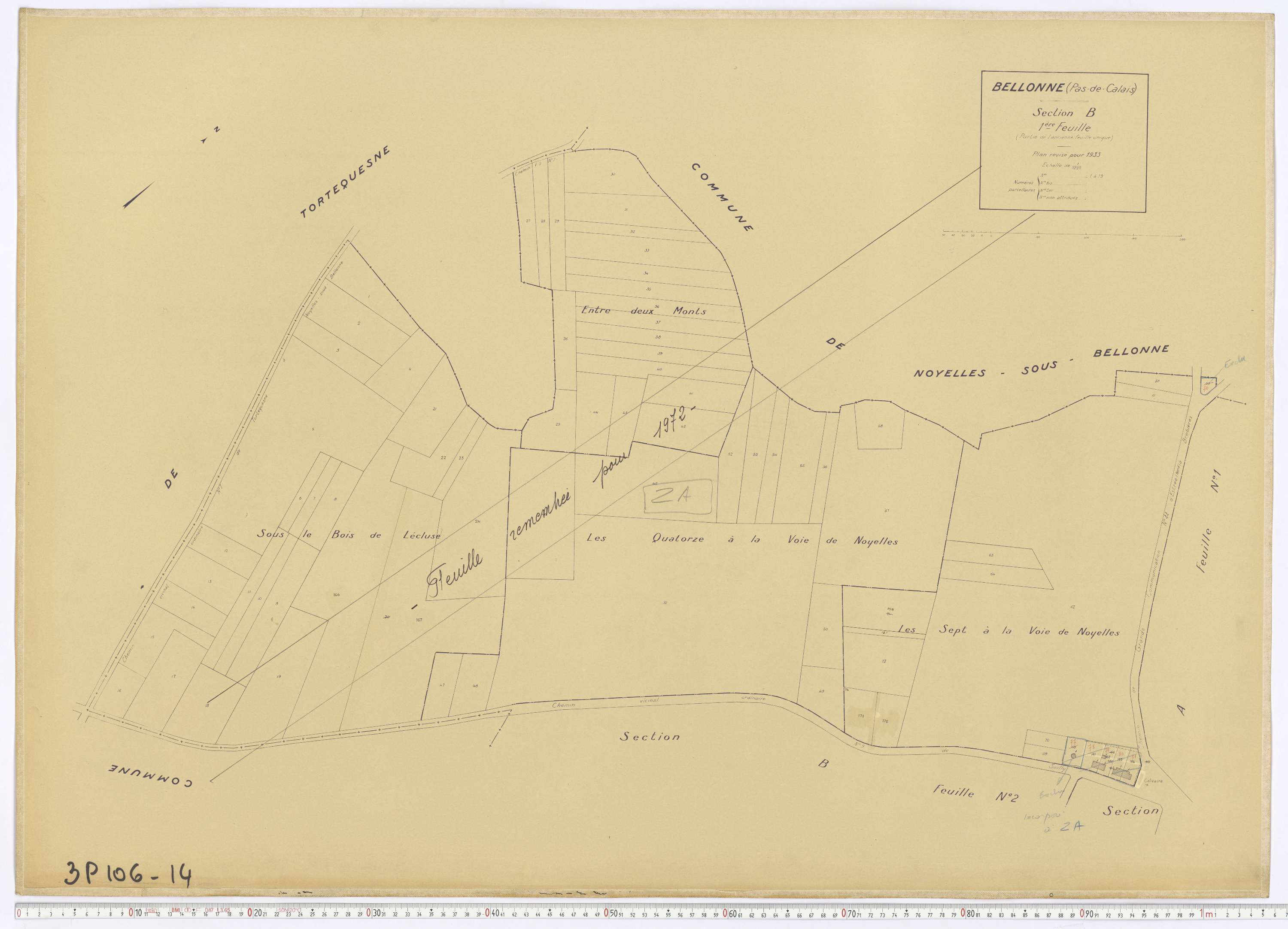 Bellonne - Section B, feuille 1.