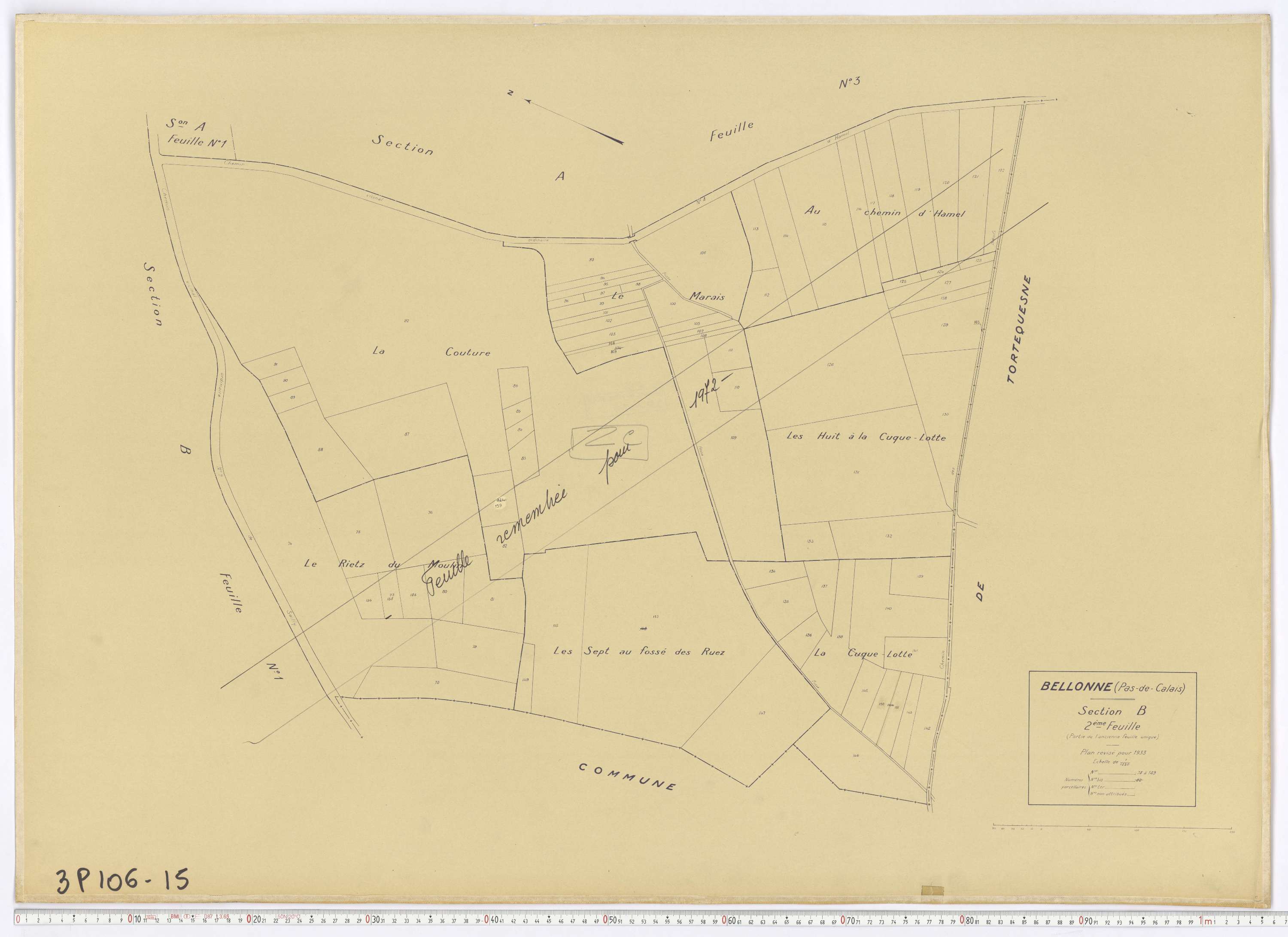Bellonne - Section B, feuille 2.
