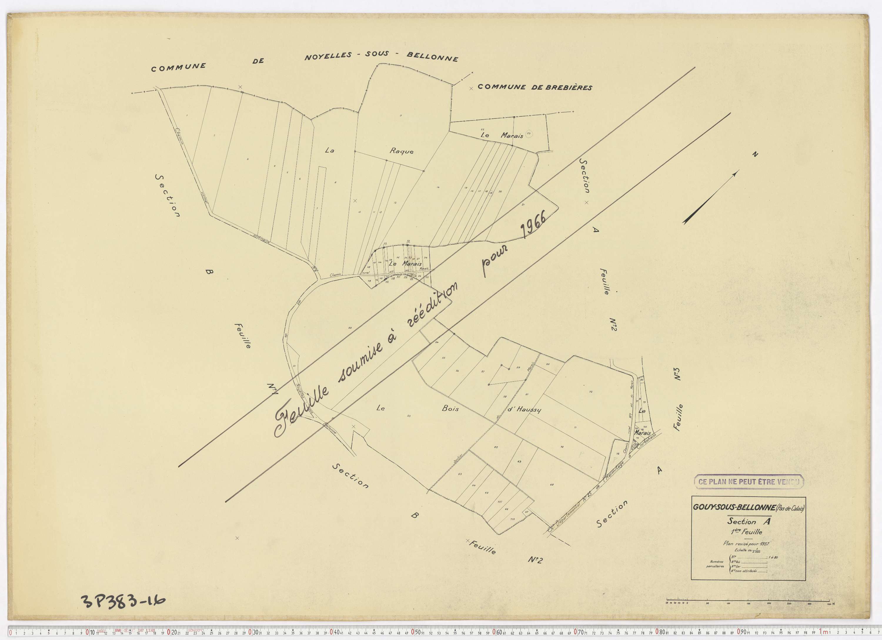 Bellonne - Section A, feuille 1.
