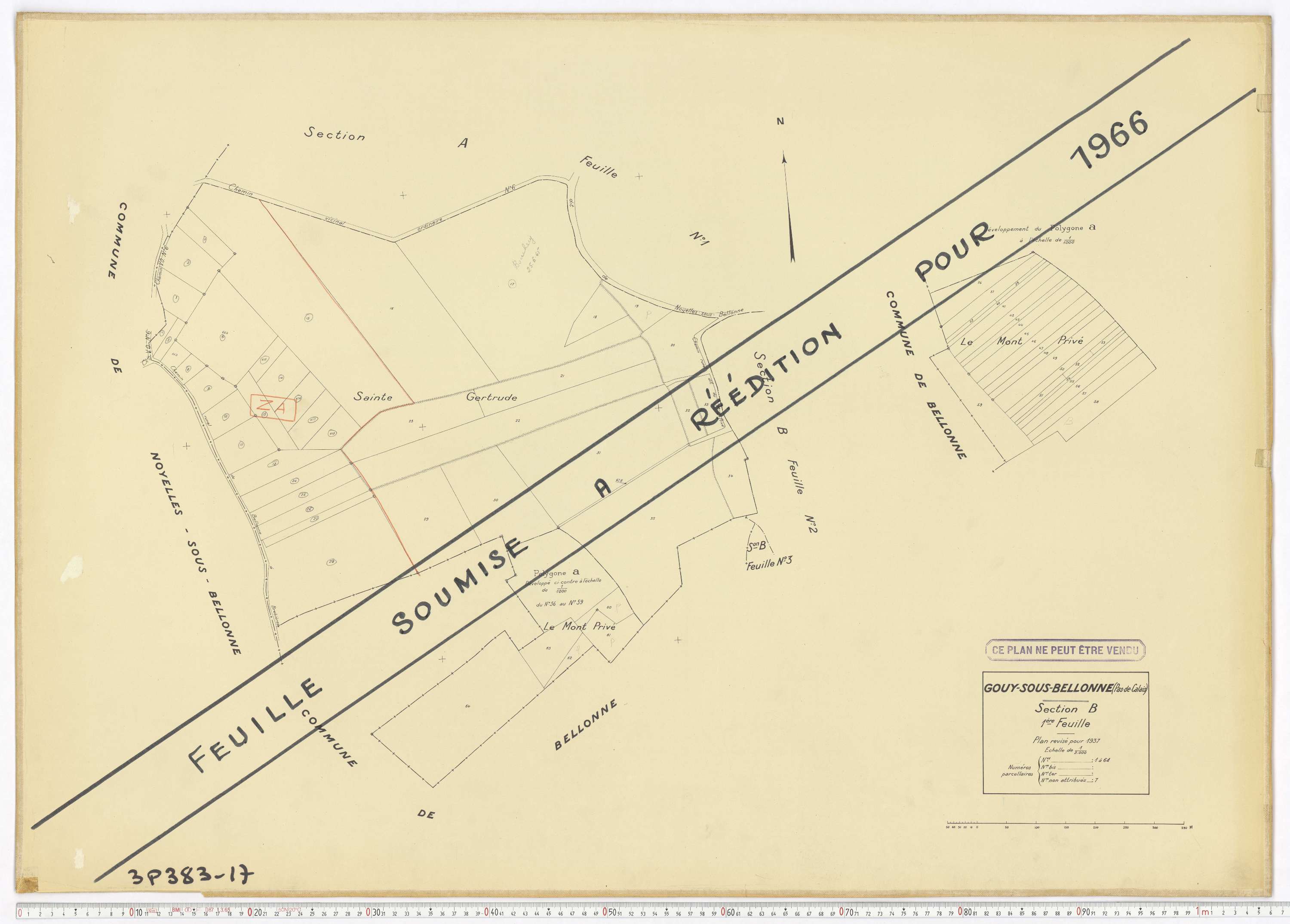 Bellonne - Section B, feuille 1.