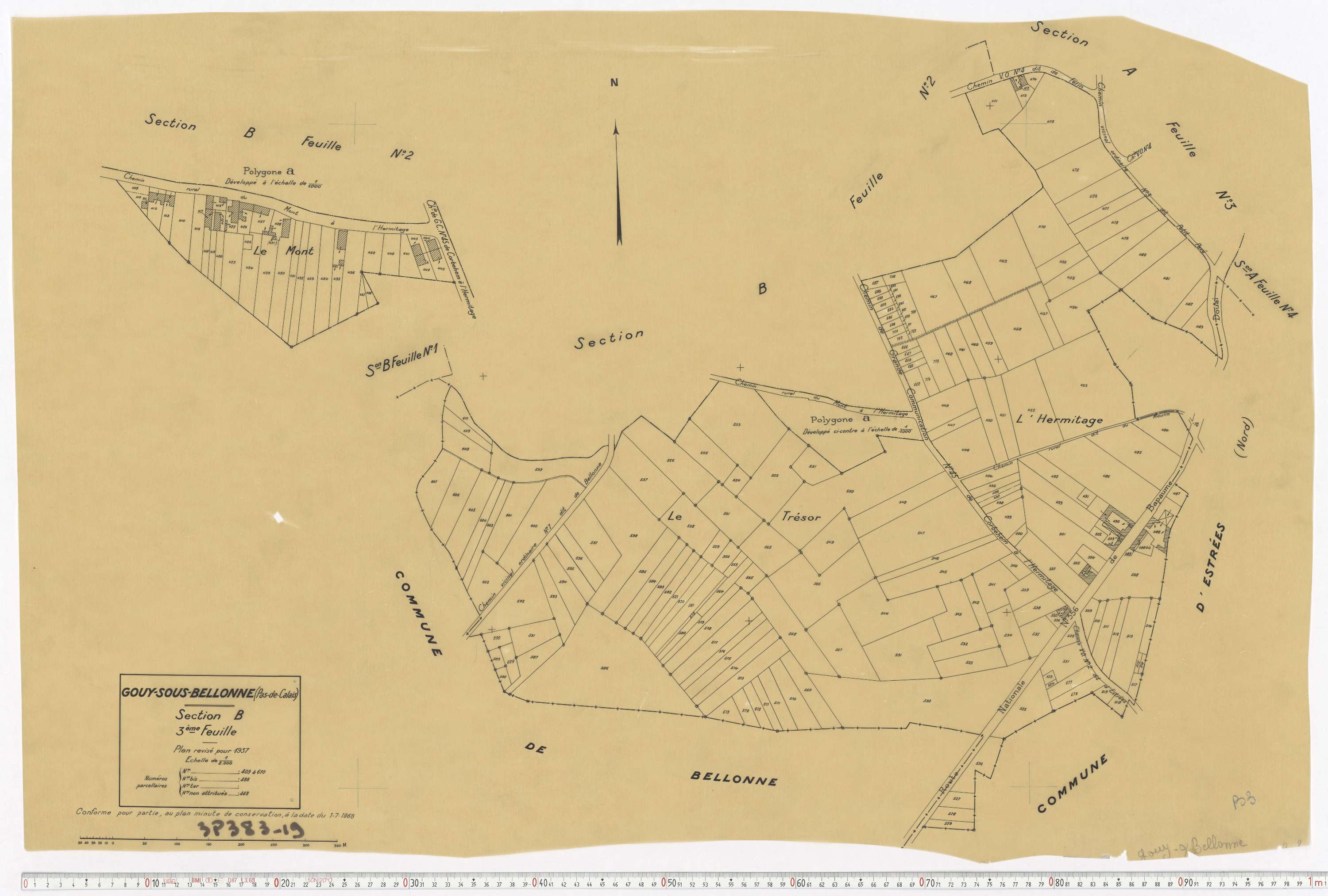 Bellonne - Section B, feuille 3.