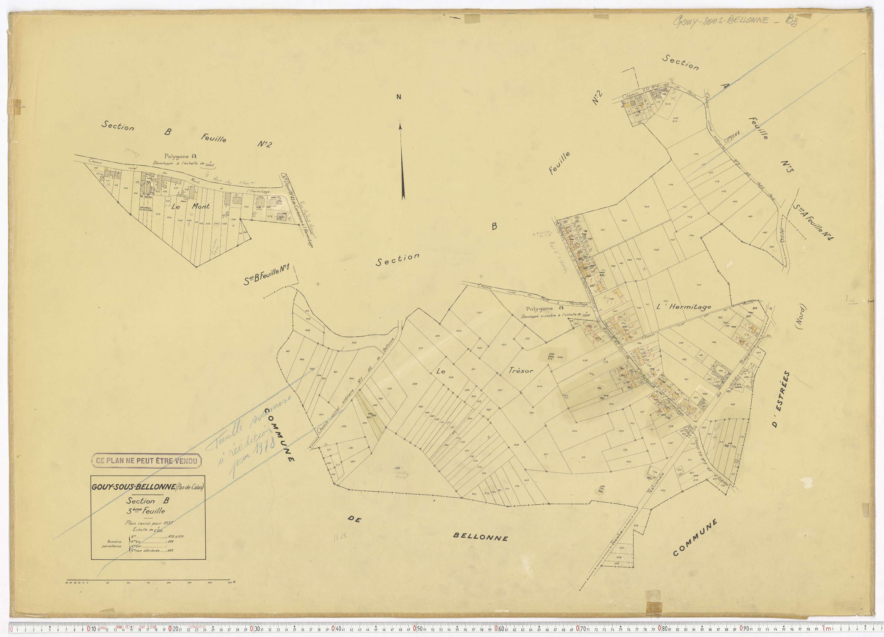 Bellonne - Section B, feuille 3.