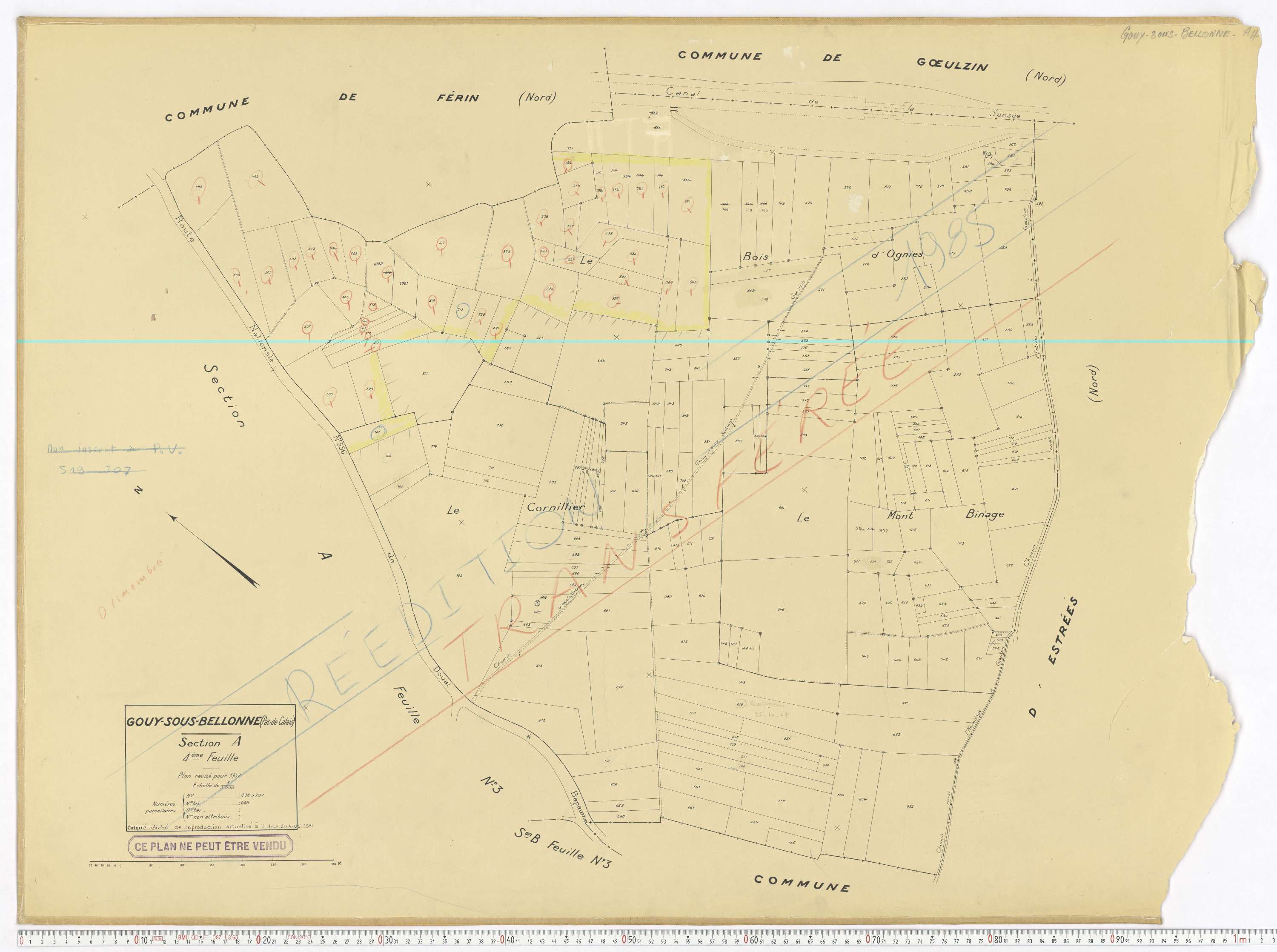 Bellonne - Section A, feuille 4.