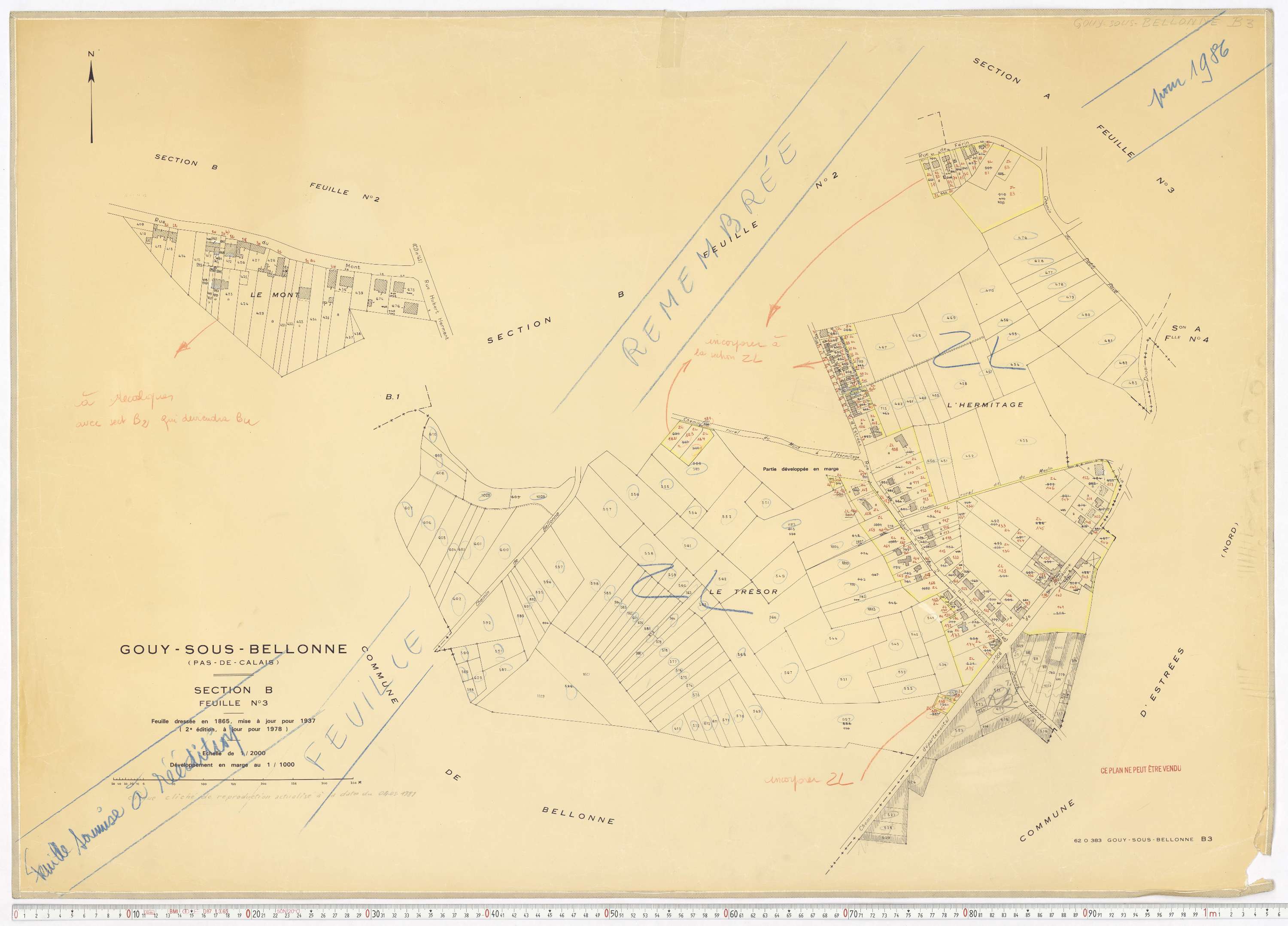 Bellonne - Section B, feuille 3.