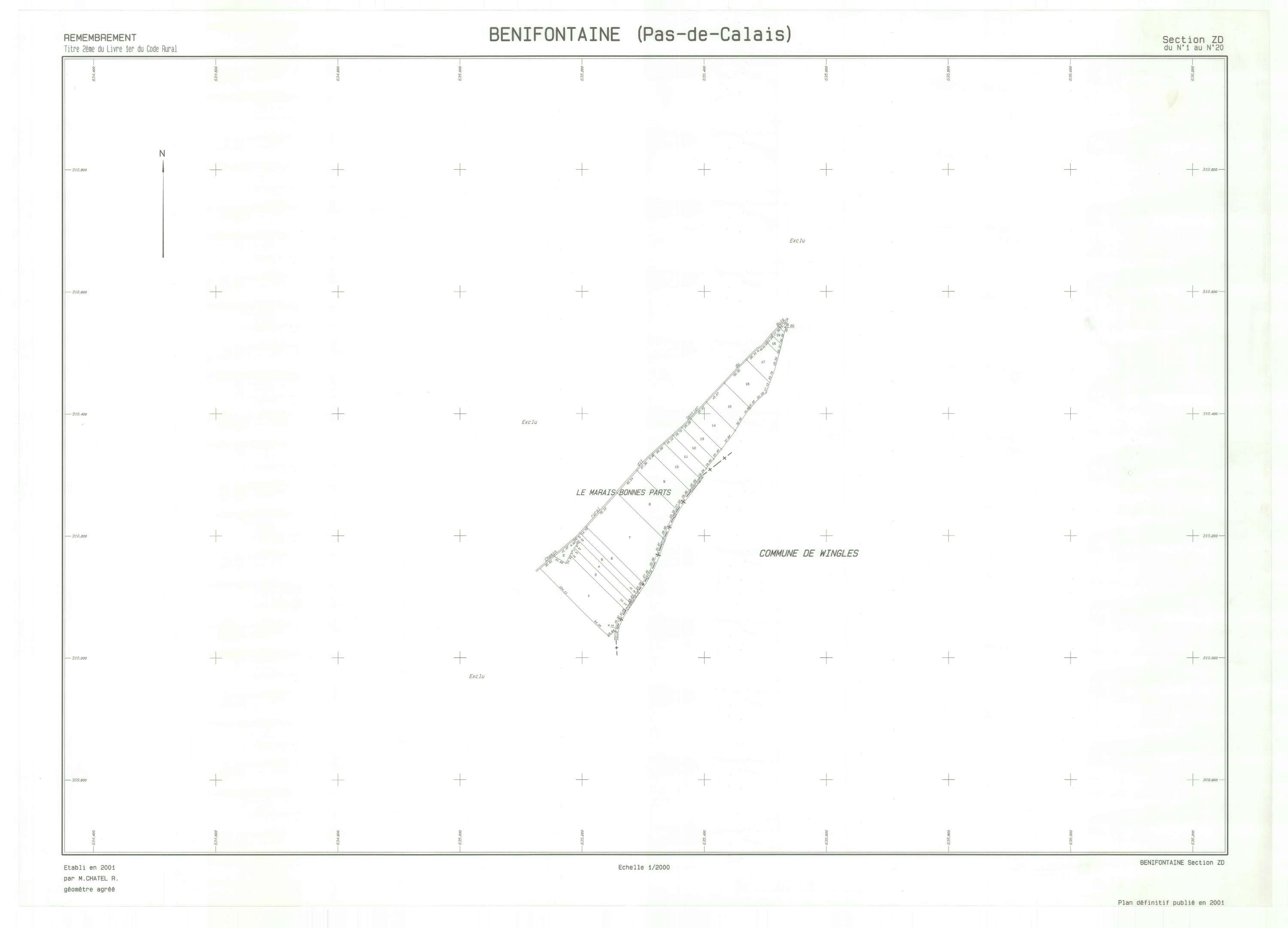Bénifontaine - Plan de remembrement : section ZD.