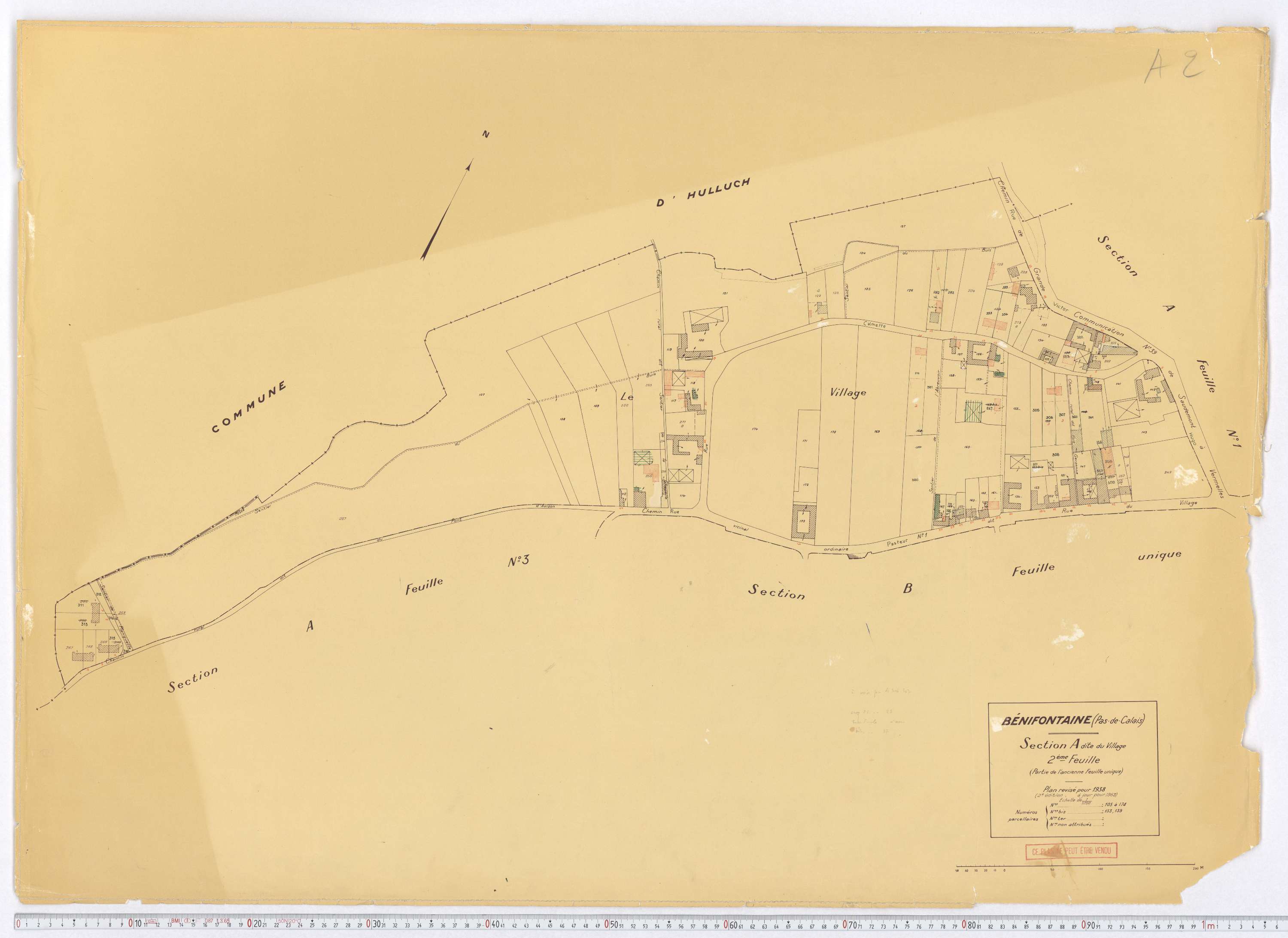 Bénifontaine - Section A, feuille 2.
