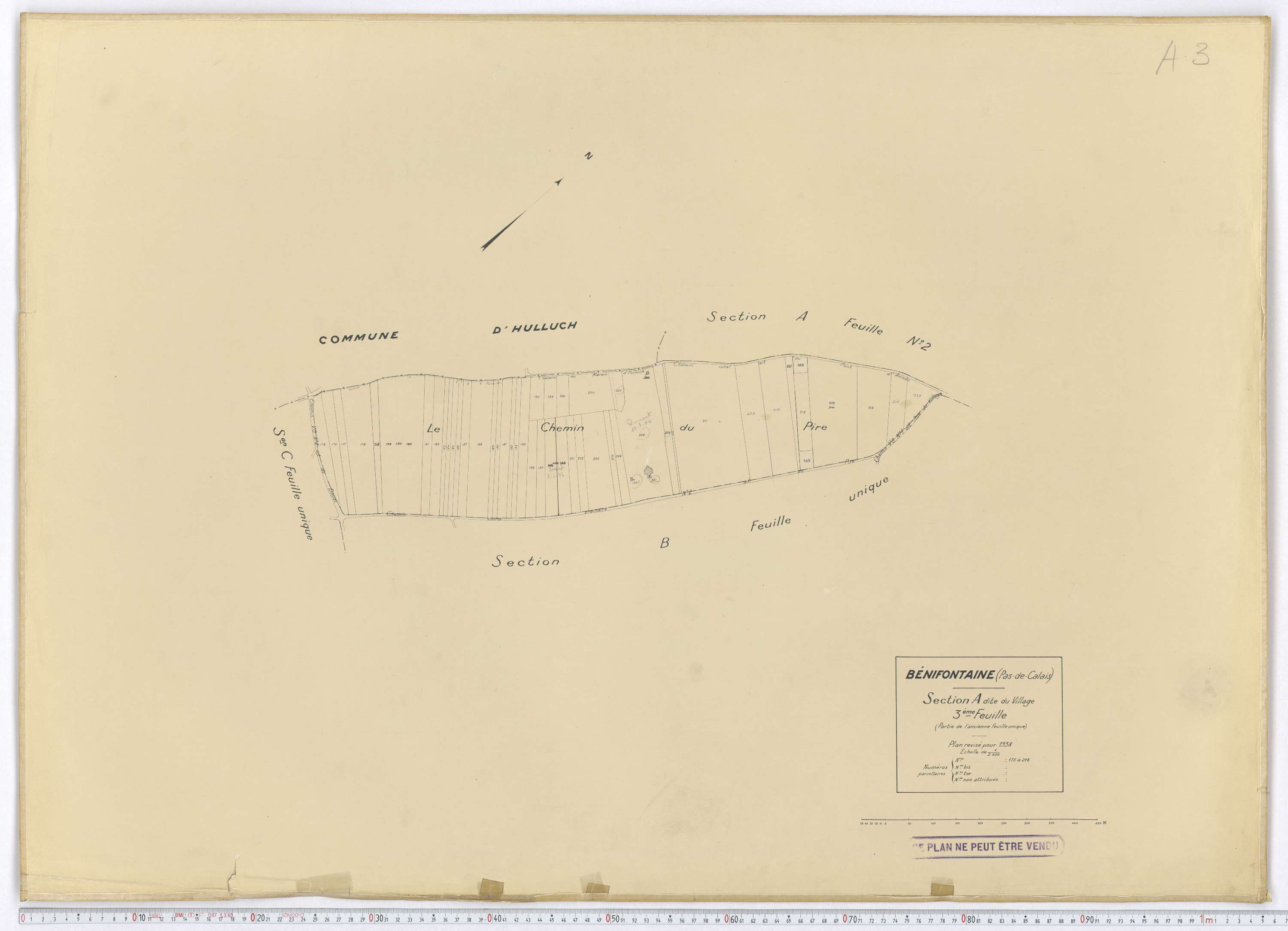 Bénifontaine - Section A, feuille 3.