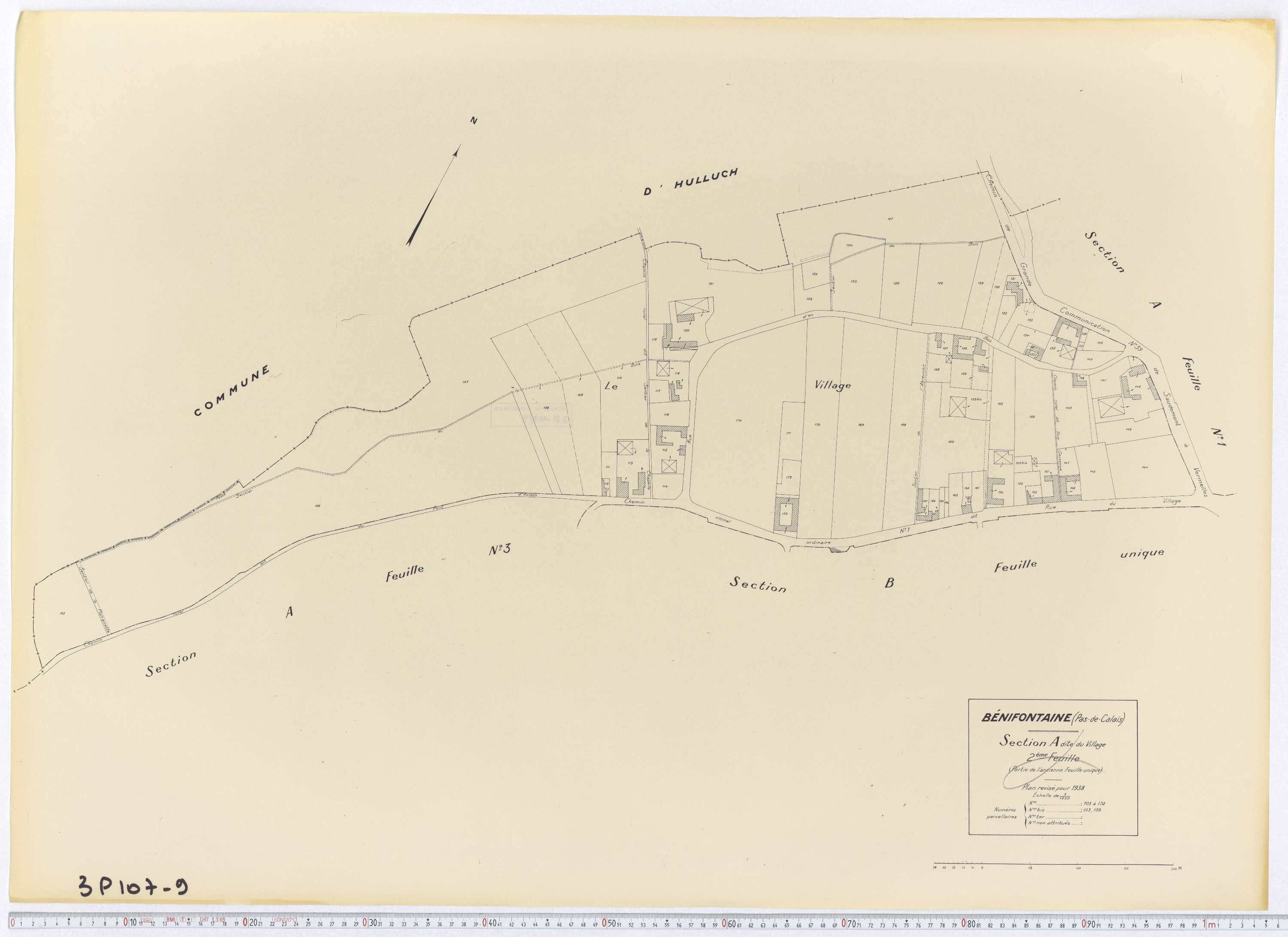 Bénifontaine - Section A, feuille 2.