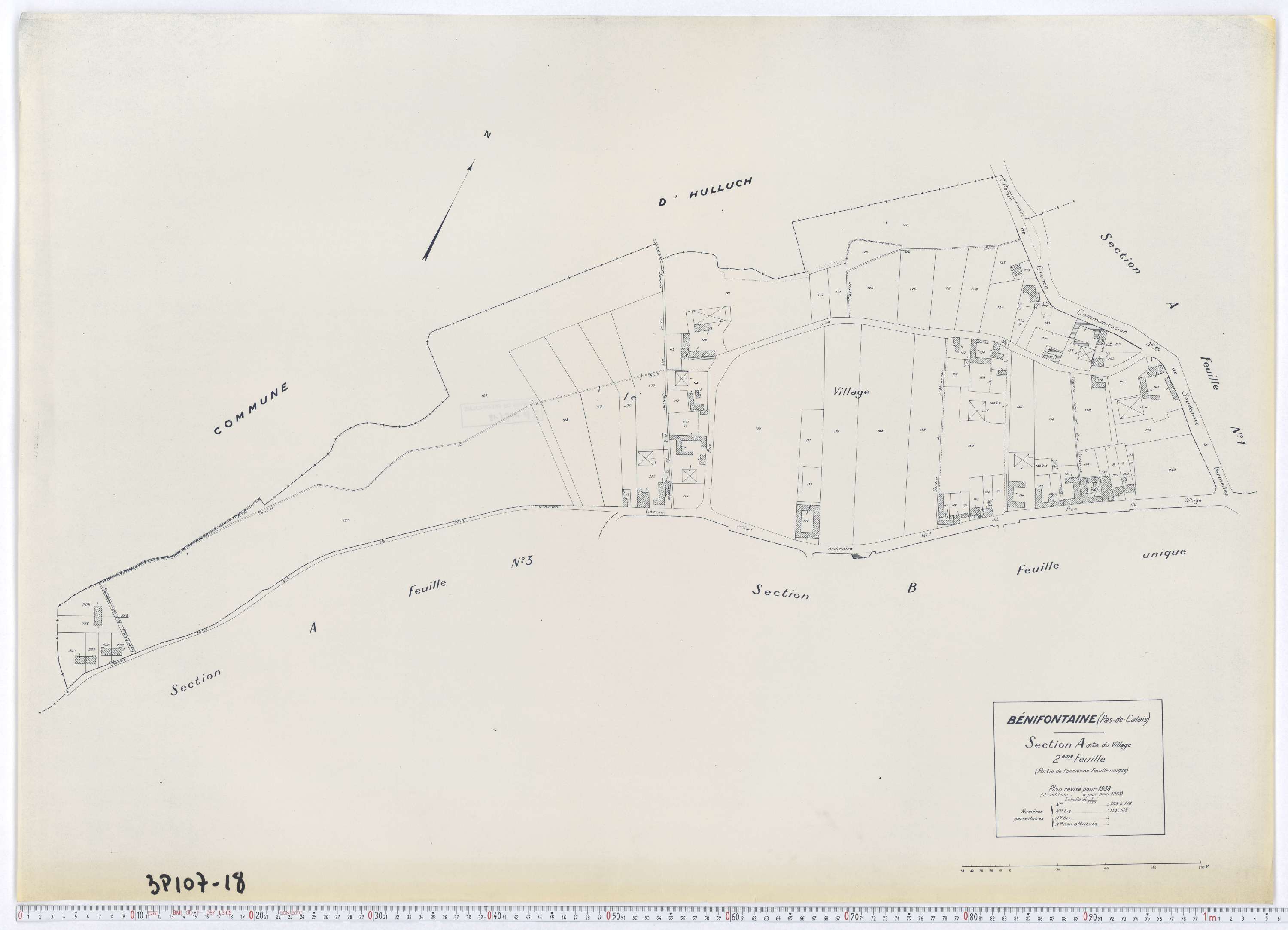 Bénifontaine - Section A, feuille 2.