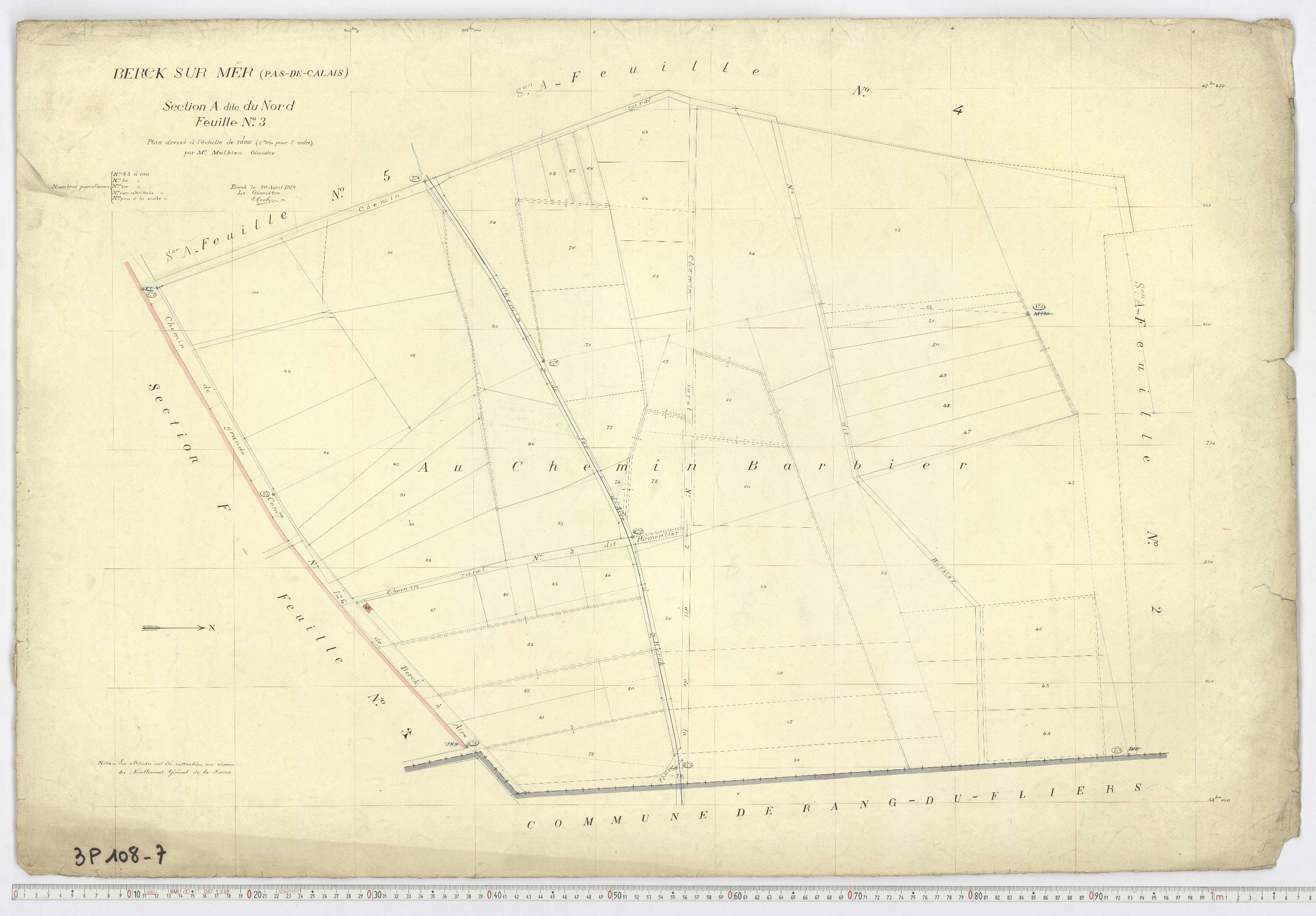 Berck - Section A, feuille 3.