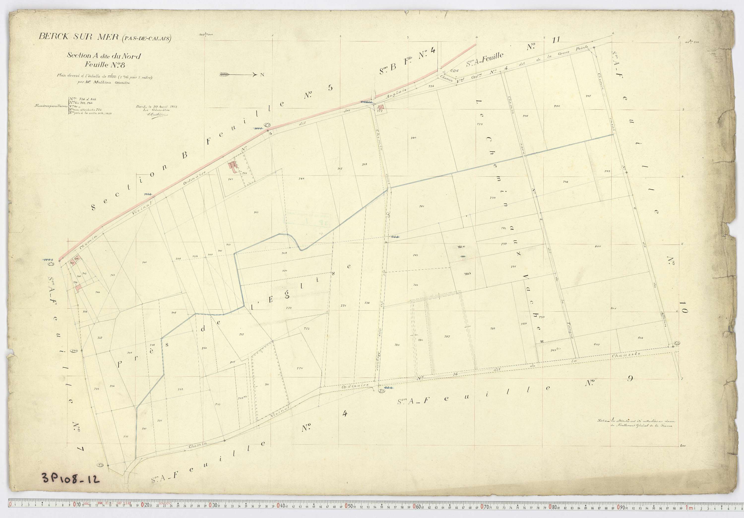 Berck - Section A, feuille 8.
